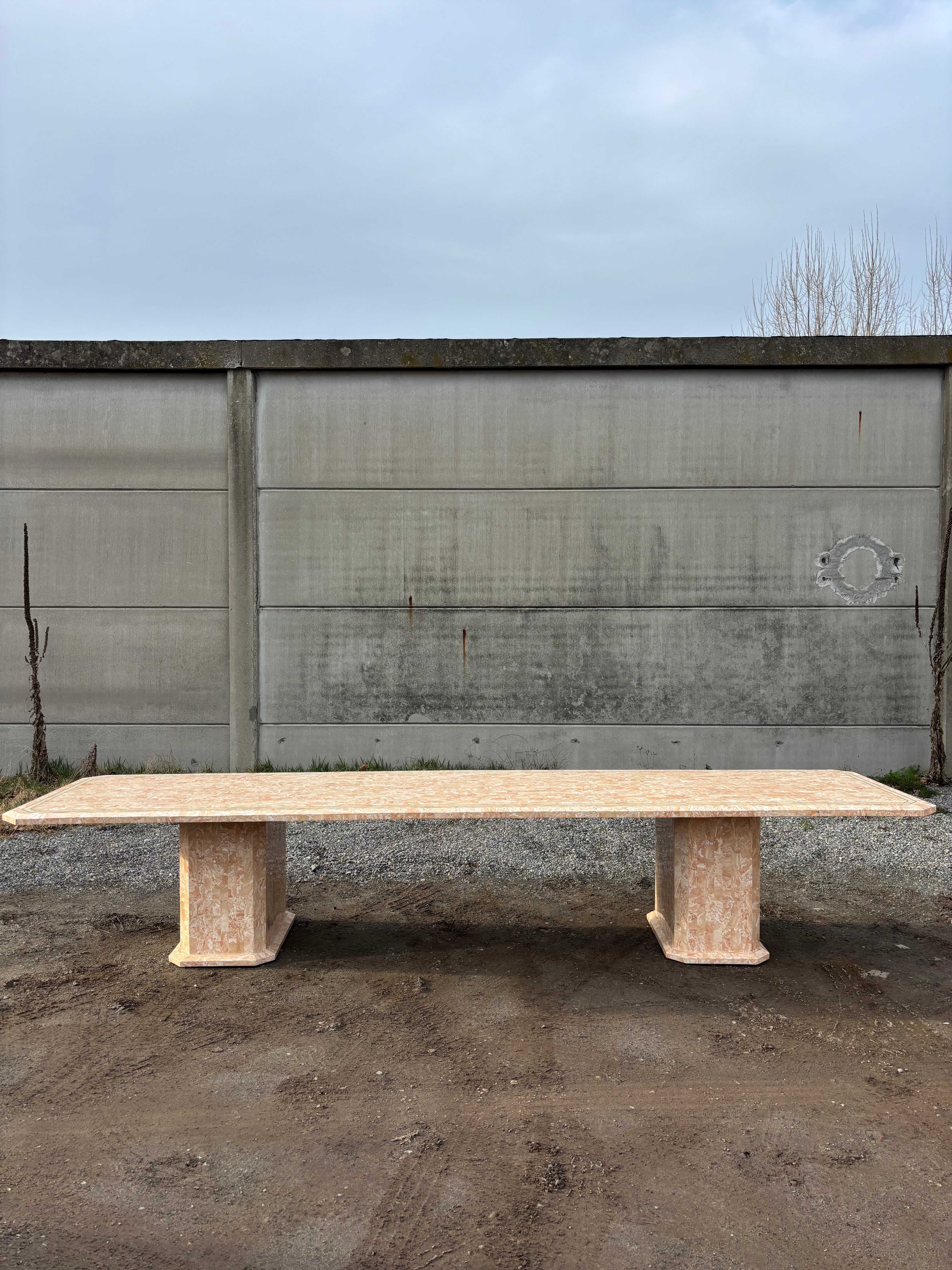 Maitland & Smith Tessellated stone marble dining table with 10 chairs