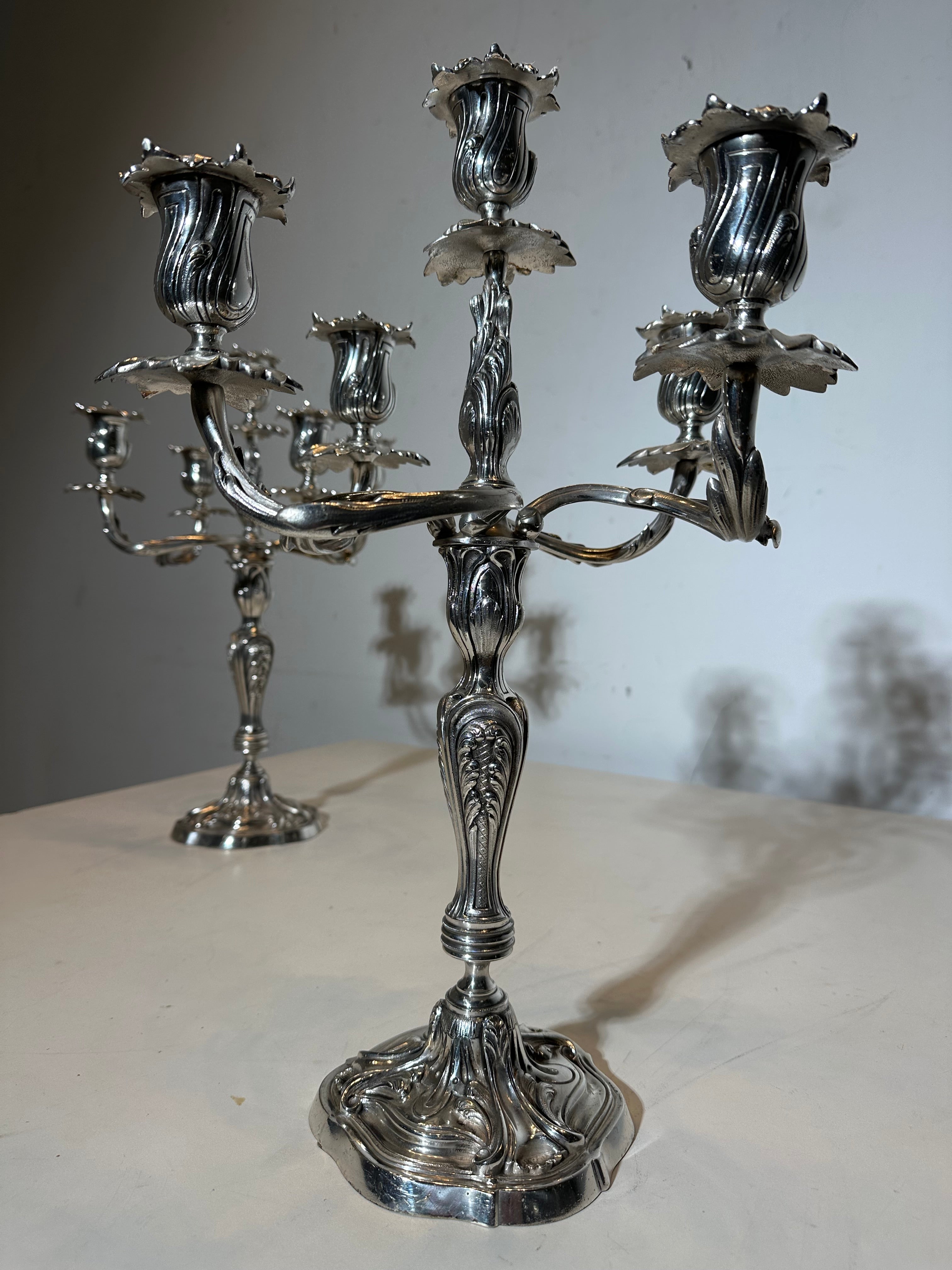 Verzilverde kandelaars Atrb Wiskemann