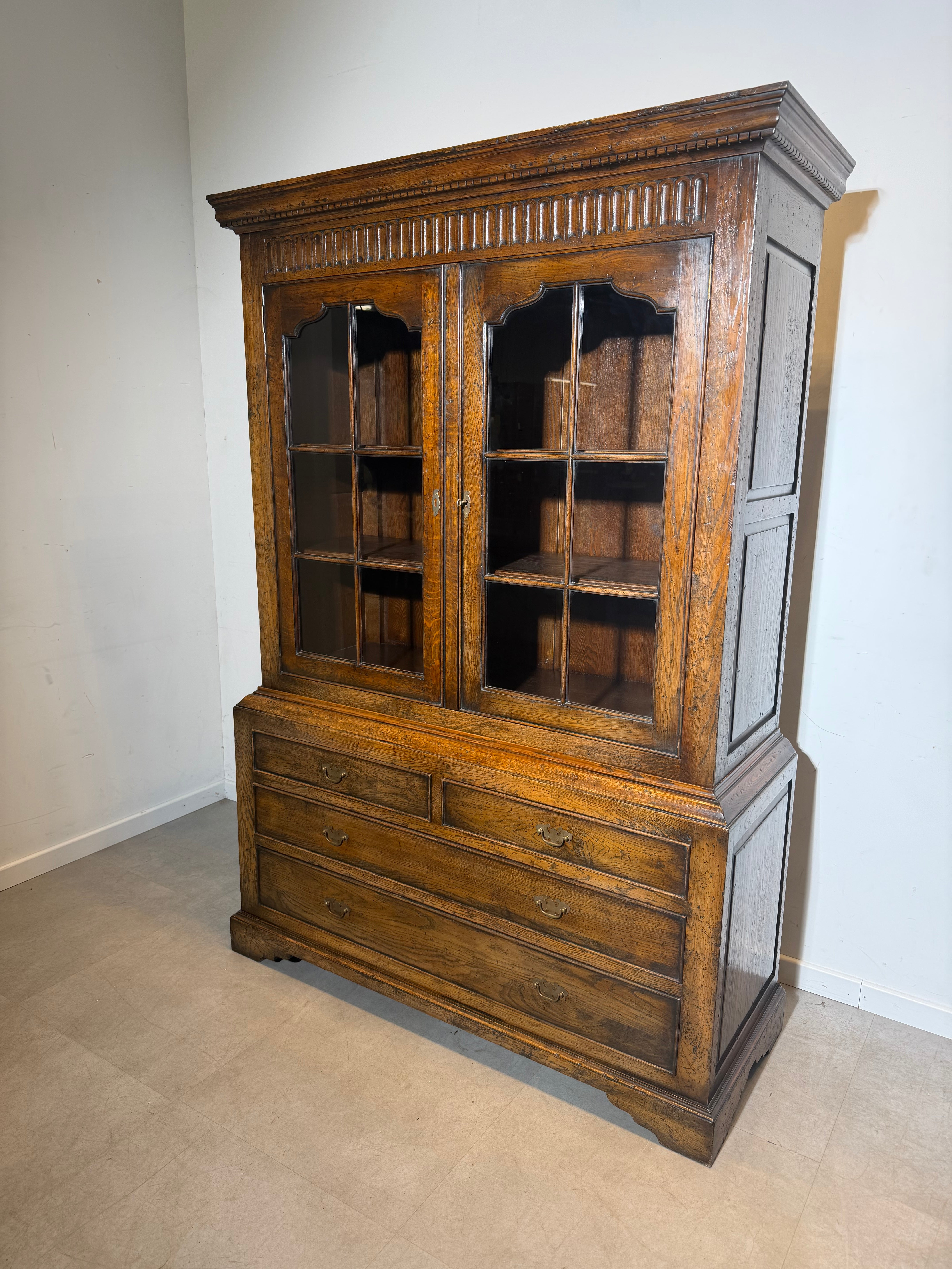 Antique Oak Display Cabinet