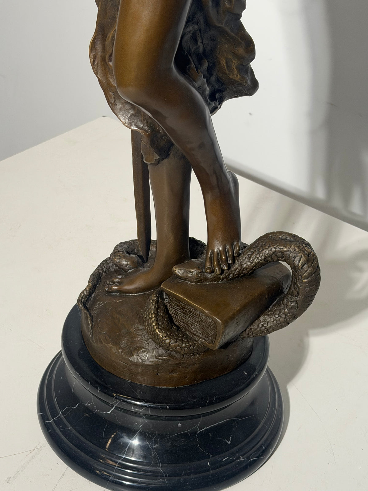 Large Bronze Lady Justice Statue on Marble Base – Signed “Mayer” – 100 cm