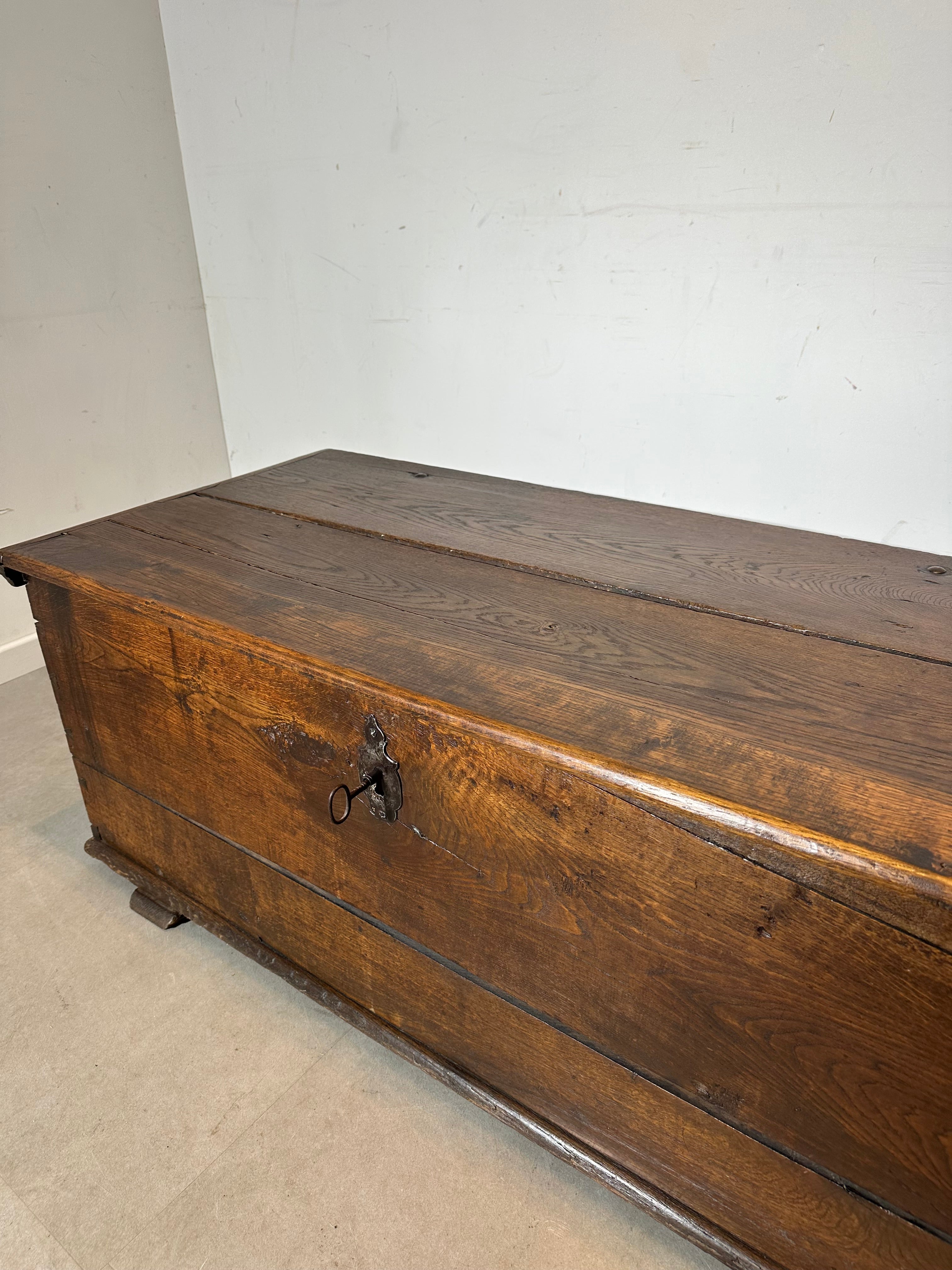 19th century antique wooden storage trunk