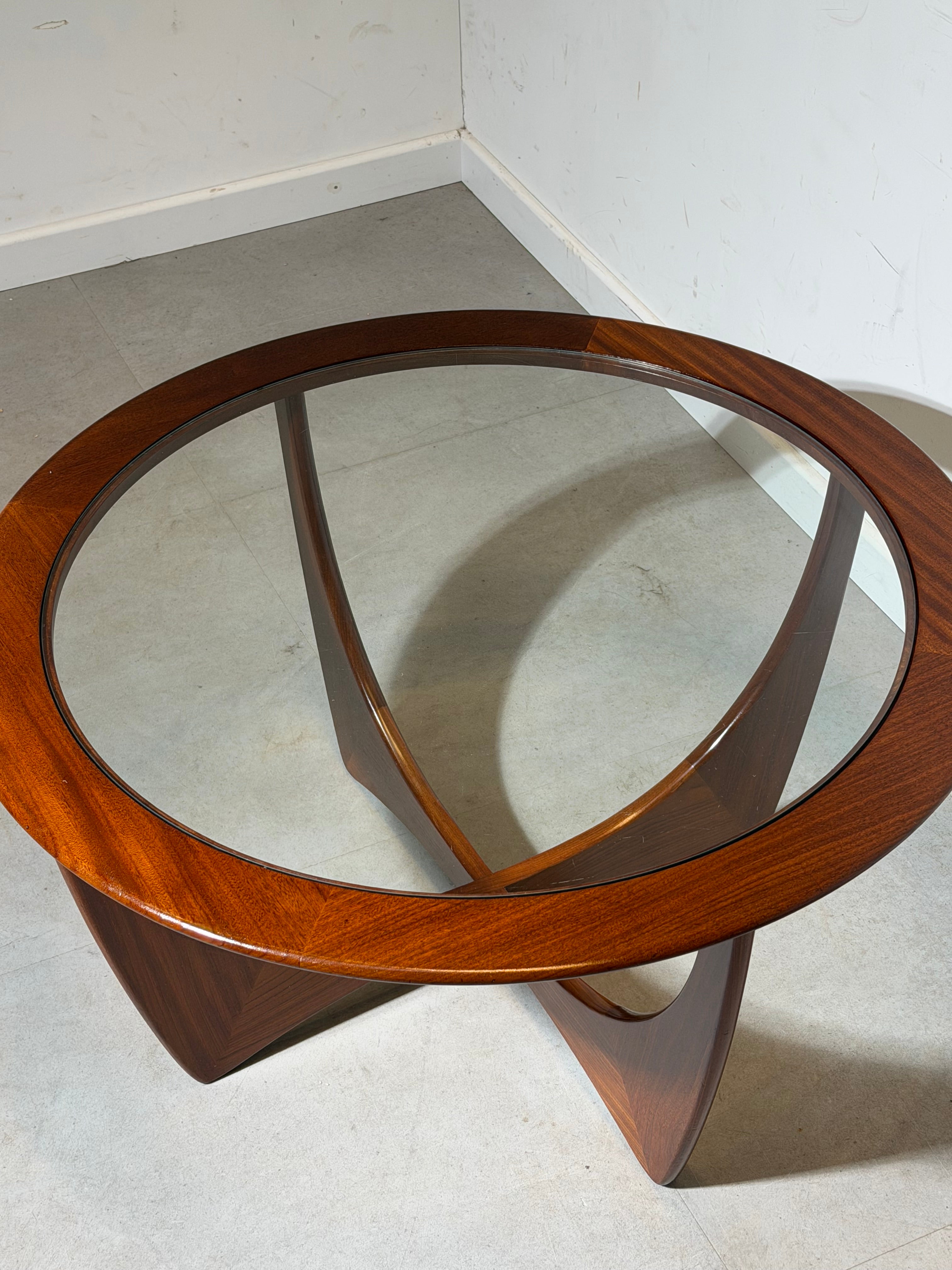G-Plan “Astro” Round Coffee Table in Teak and Glass – Mid-Century Modern Icon