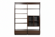 Large modular wall unit with glass cabinet