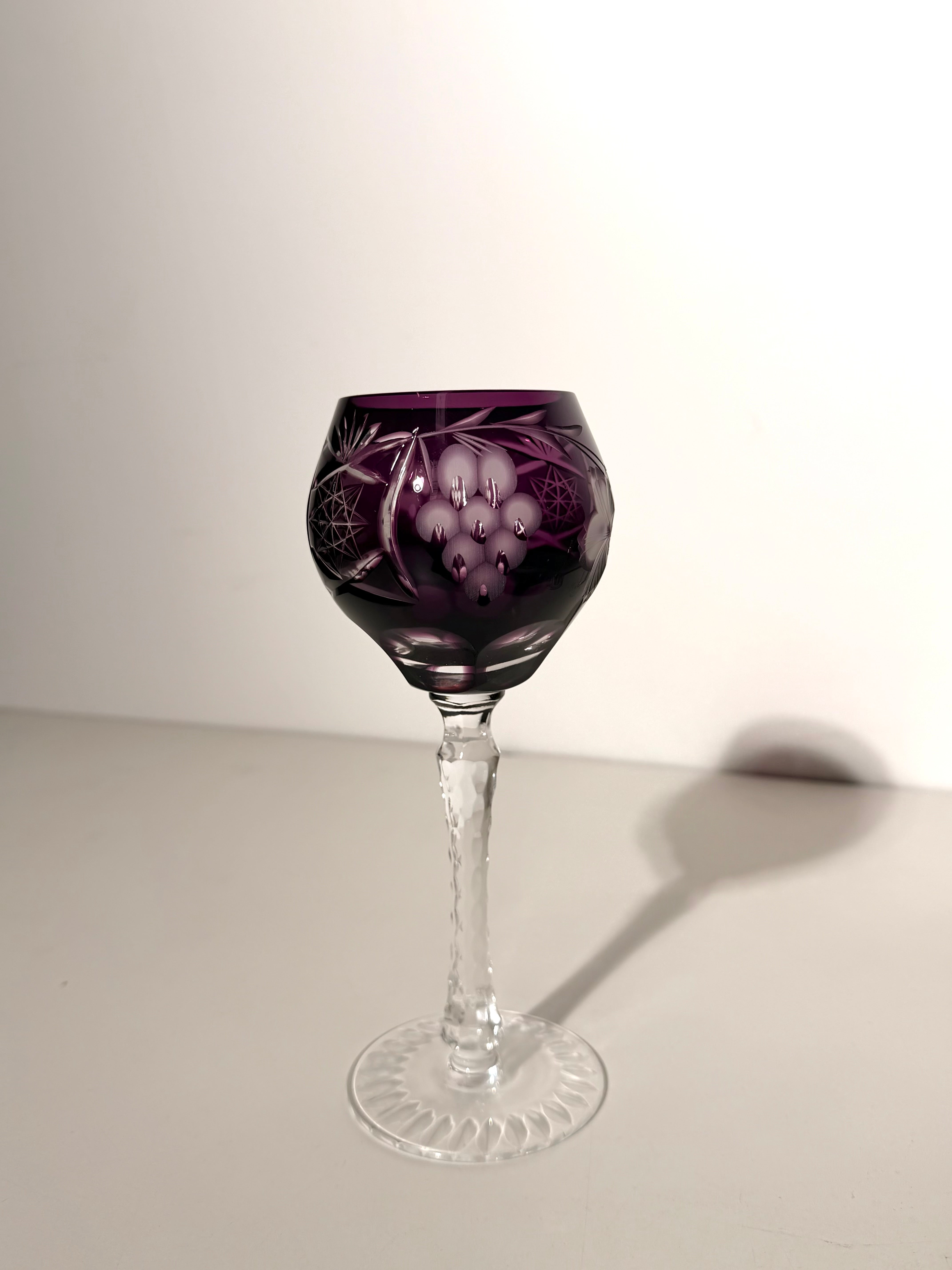 Set of 6 Cut Crystal Wine Glasses