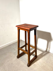 Vintage Wooden Bar Stool – Rustic Solid Wood