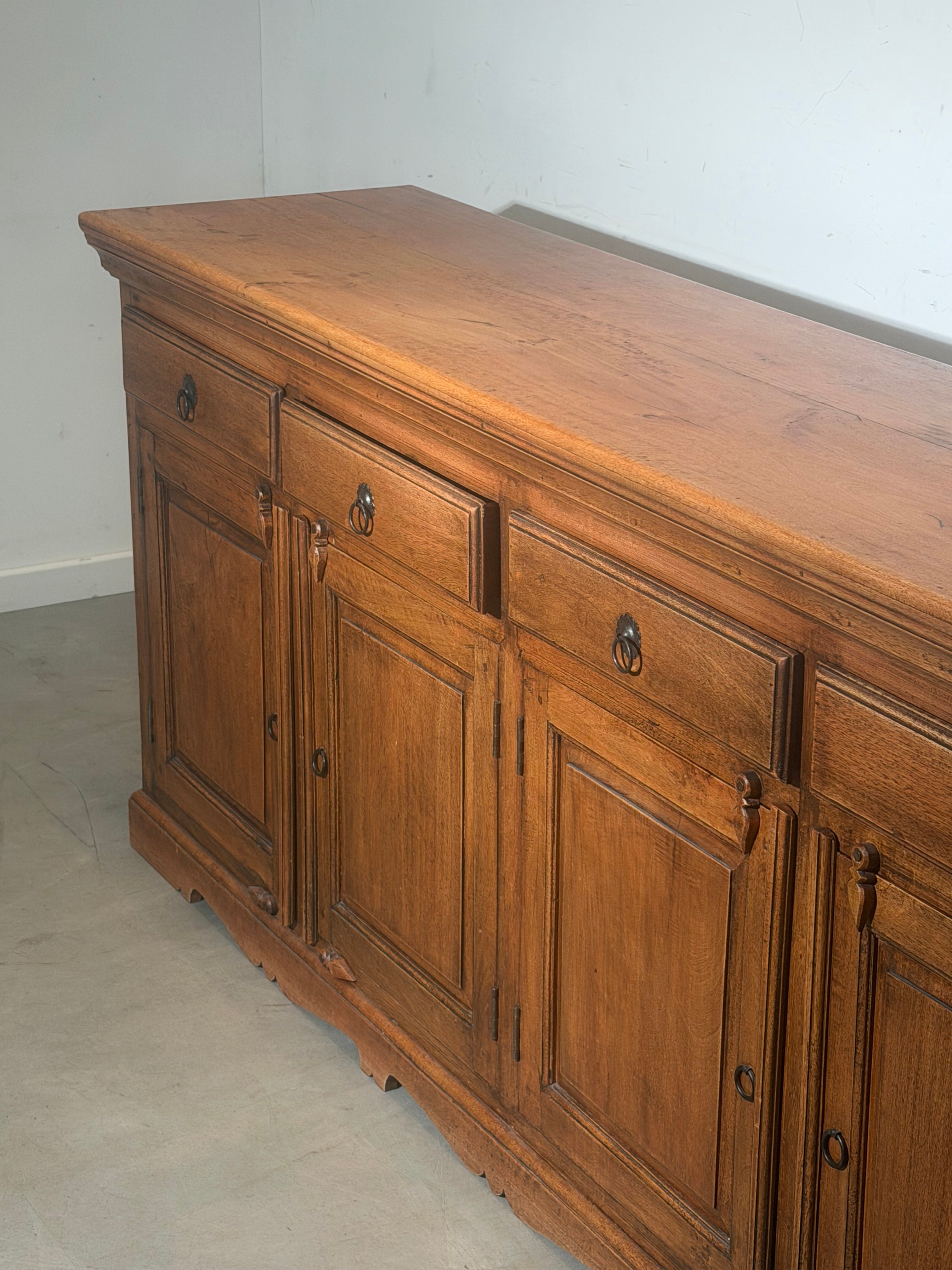 Vintage Wooden Sideboard / Buffet Cabinet – India – 215 cm