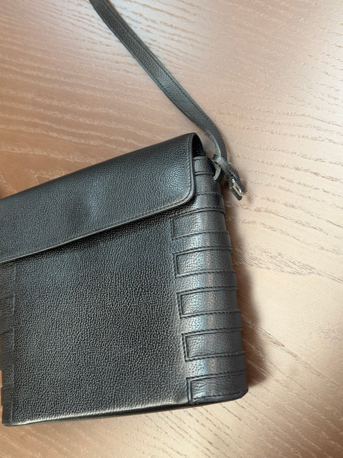Delvaux Le Cèdre Black Leather Crossbody Bag