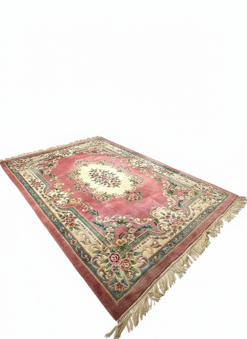 Chinese Tientsin Hand-Tufted Floral Rug