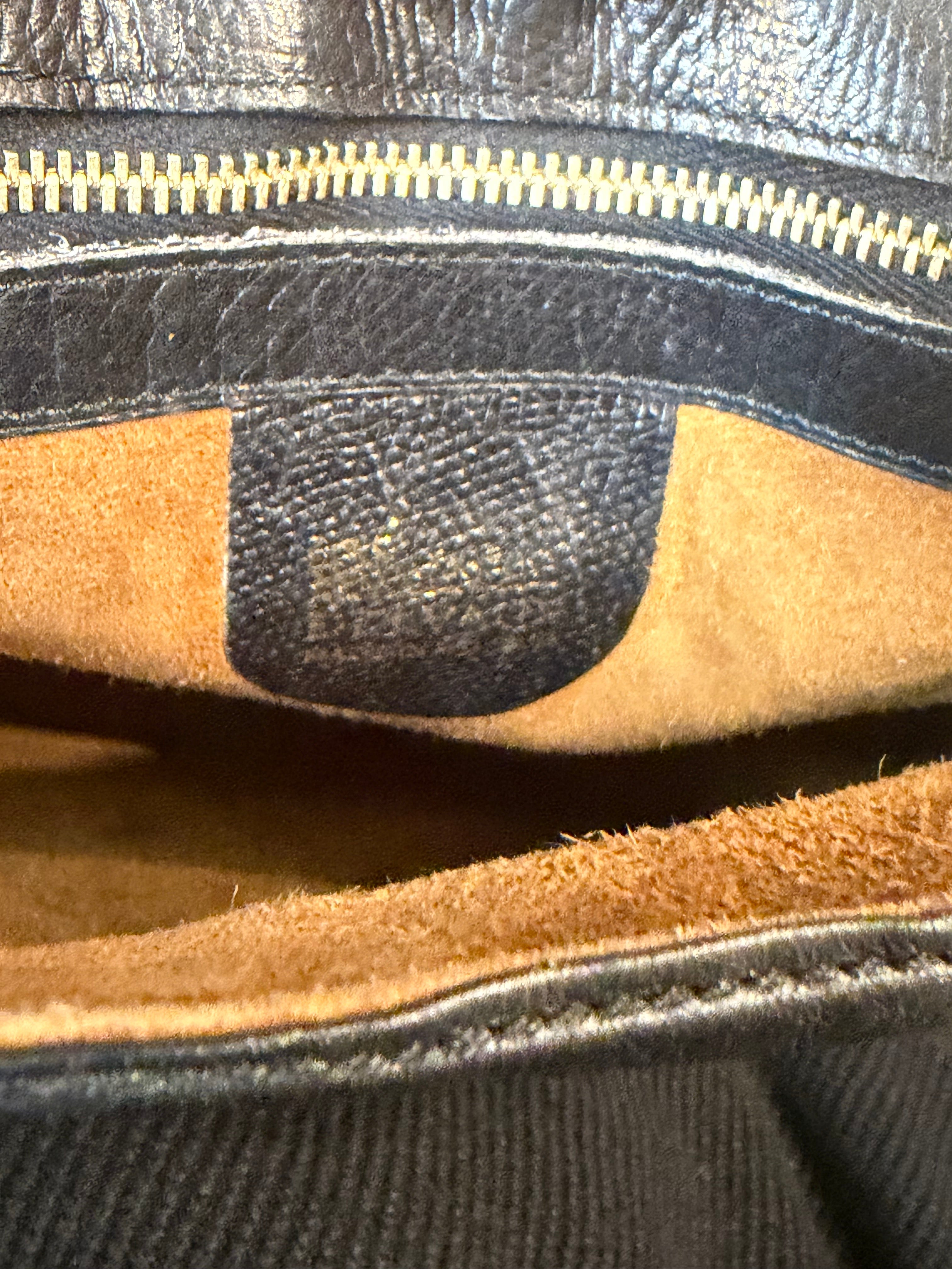 Delvaux Poirier Crossbody Bag Black Leather 28 x 22 cm Vintage Designer Handbag Dustbag