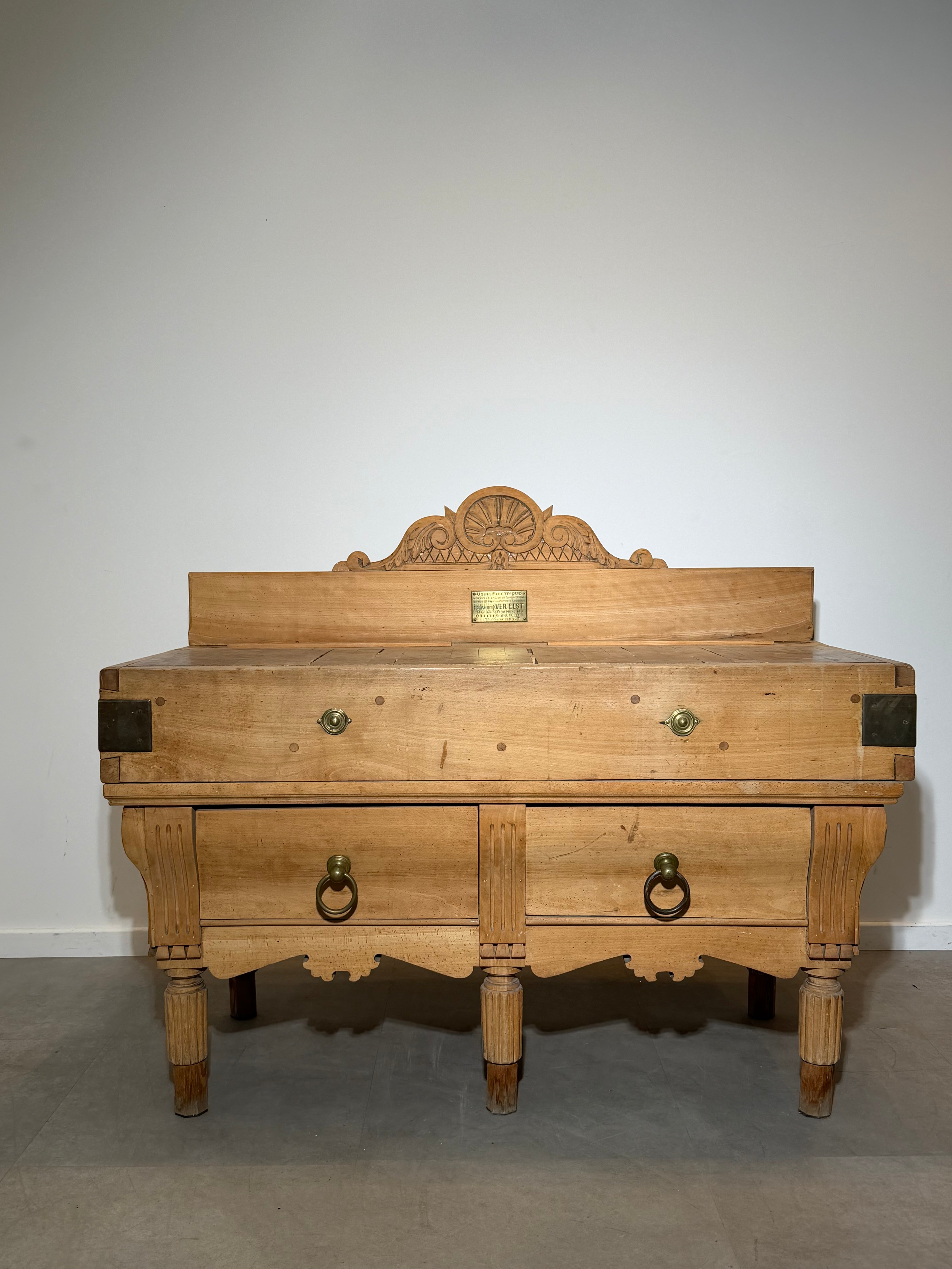 Vintage Belgian Butcher’s Block by Ver Elst – Brussels