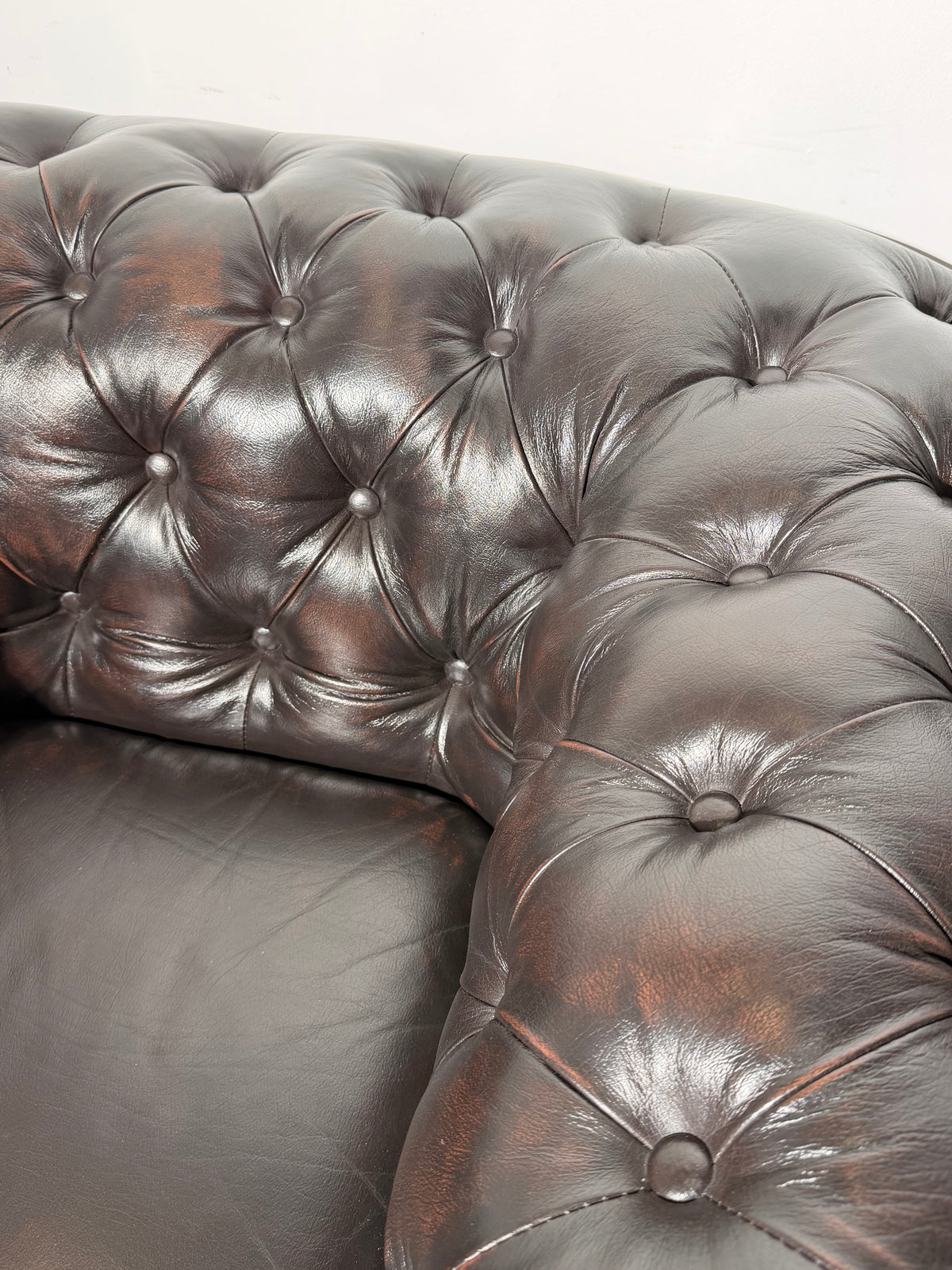 Classic Chesterfield Club Armchair in Dark Brown Leather
