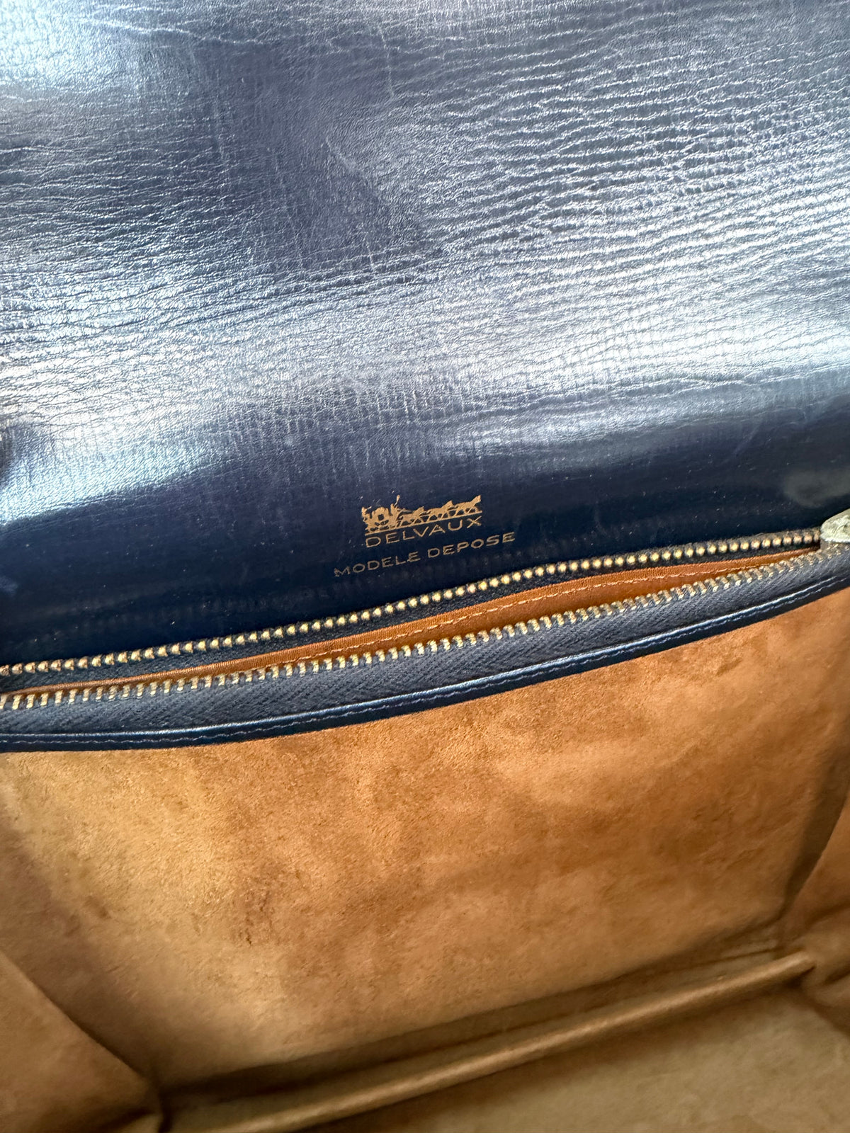 Delvaux “Xylophone” Navy Blue Leather Shoulder Bag – 1977