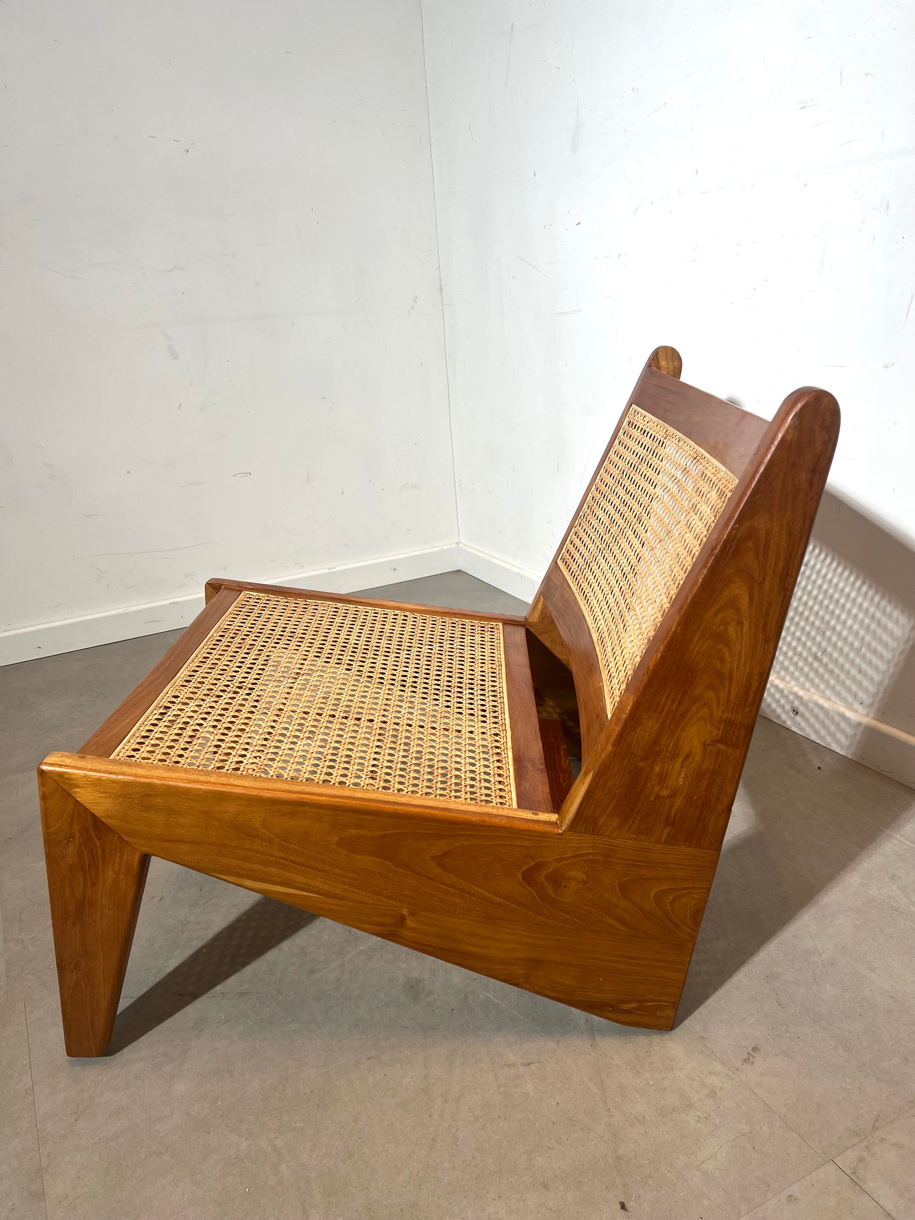 Vintage Low Lounge Chair in Solid Wood