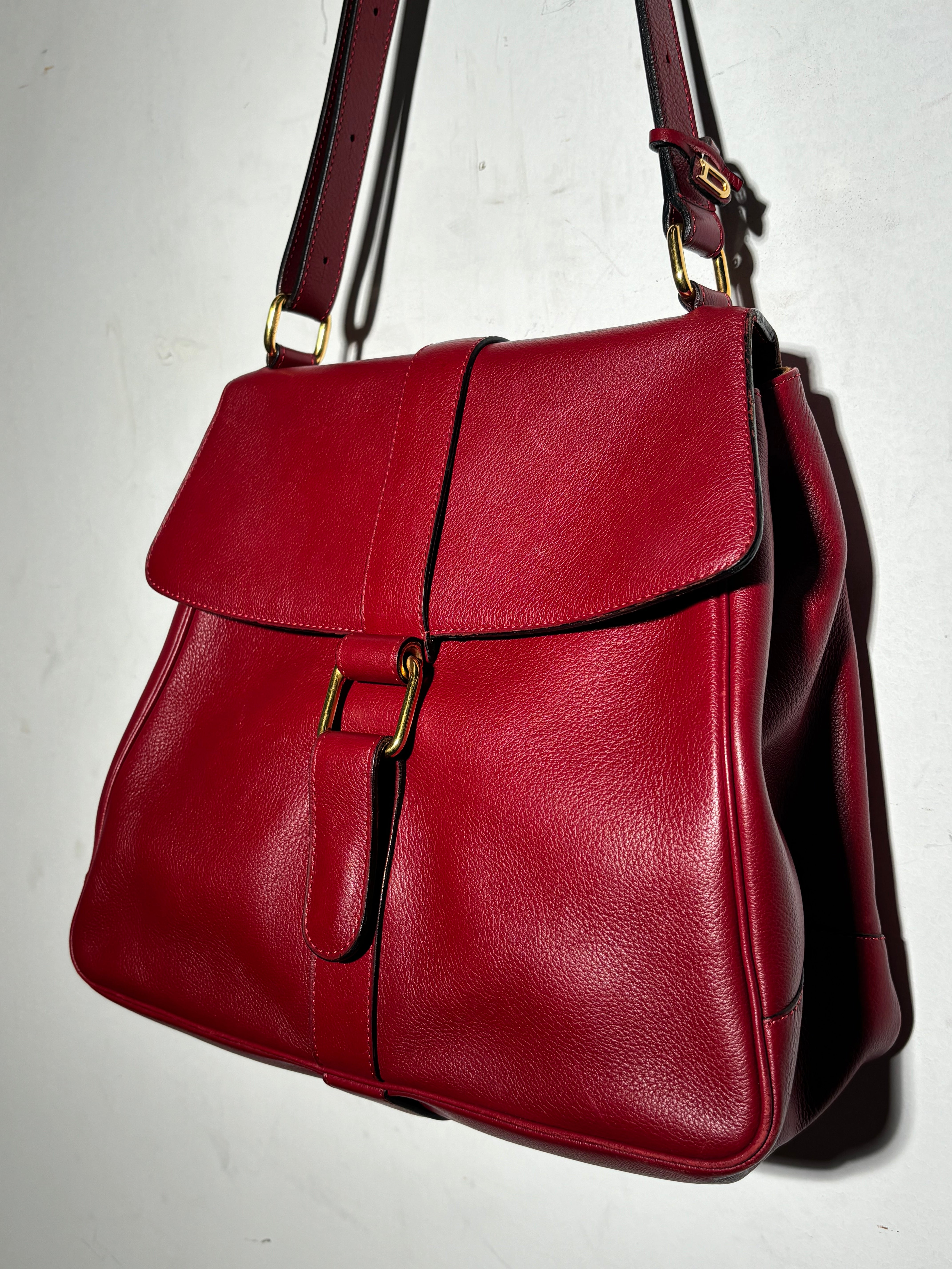 Delvaux red leather shoulder Bag