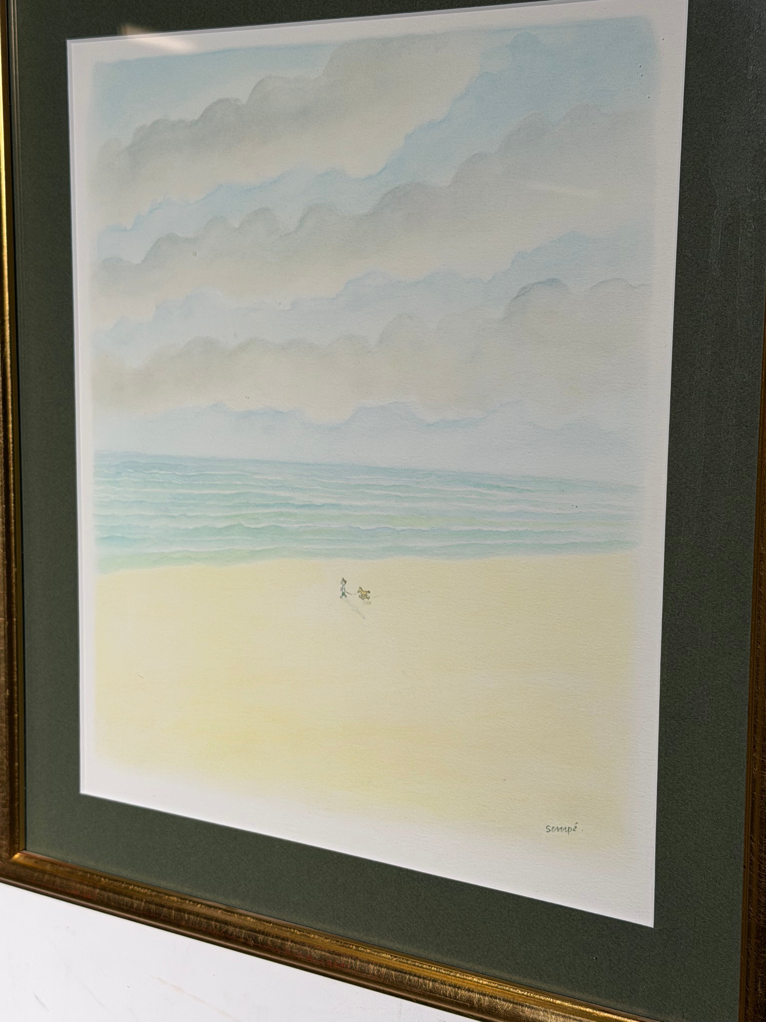 Jean Jacques Sempé - Boy on the beach