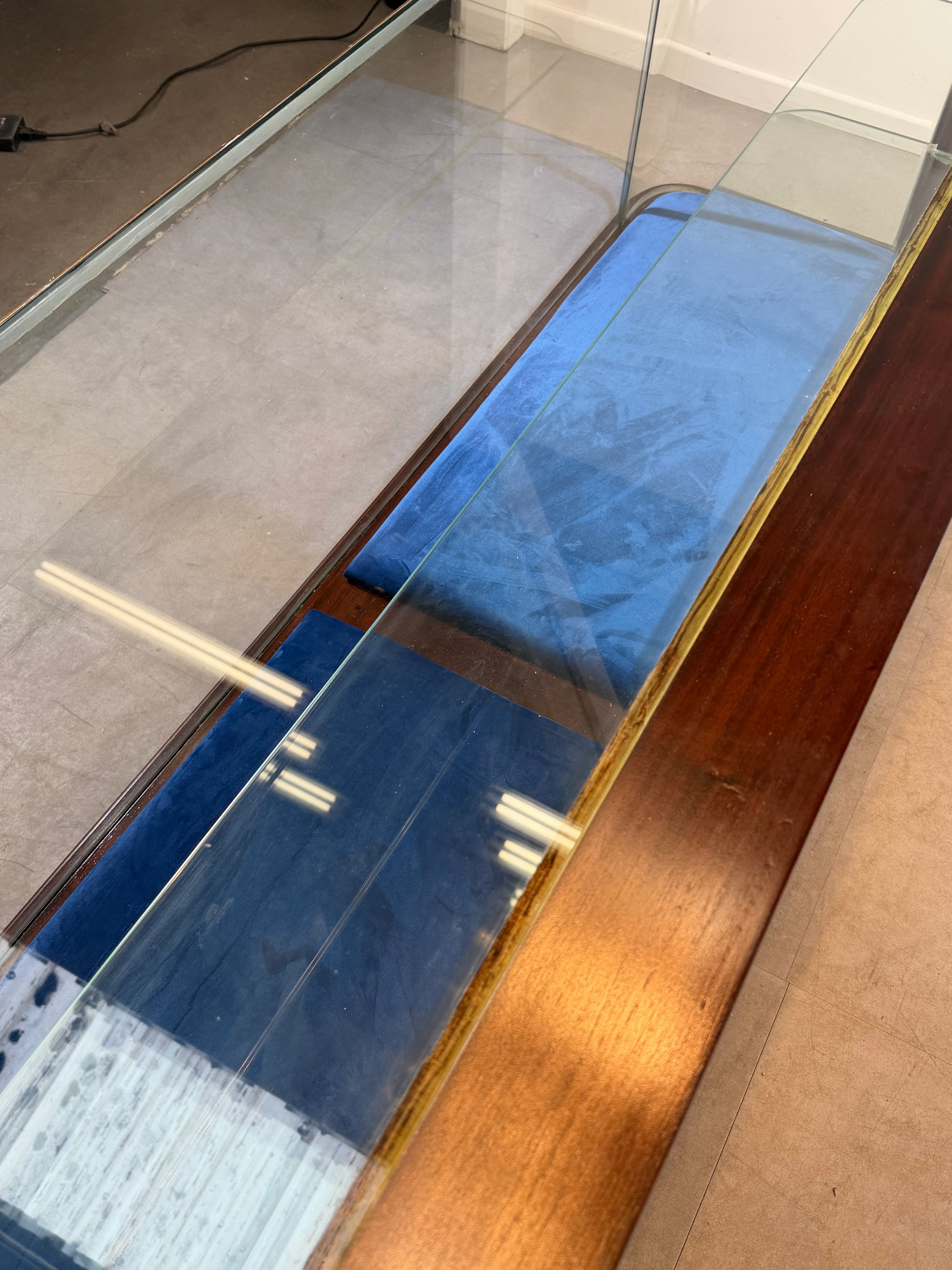 Mahogany Shop Display Cabinet with Sliding Glass Doors