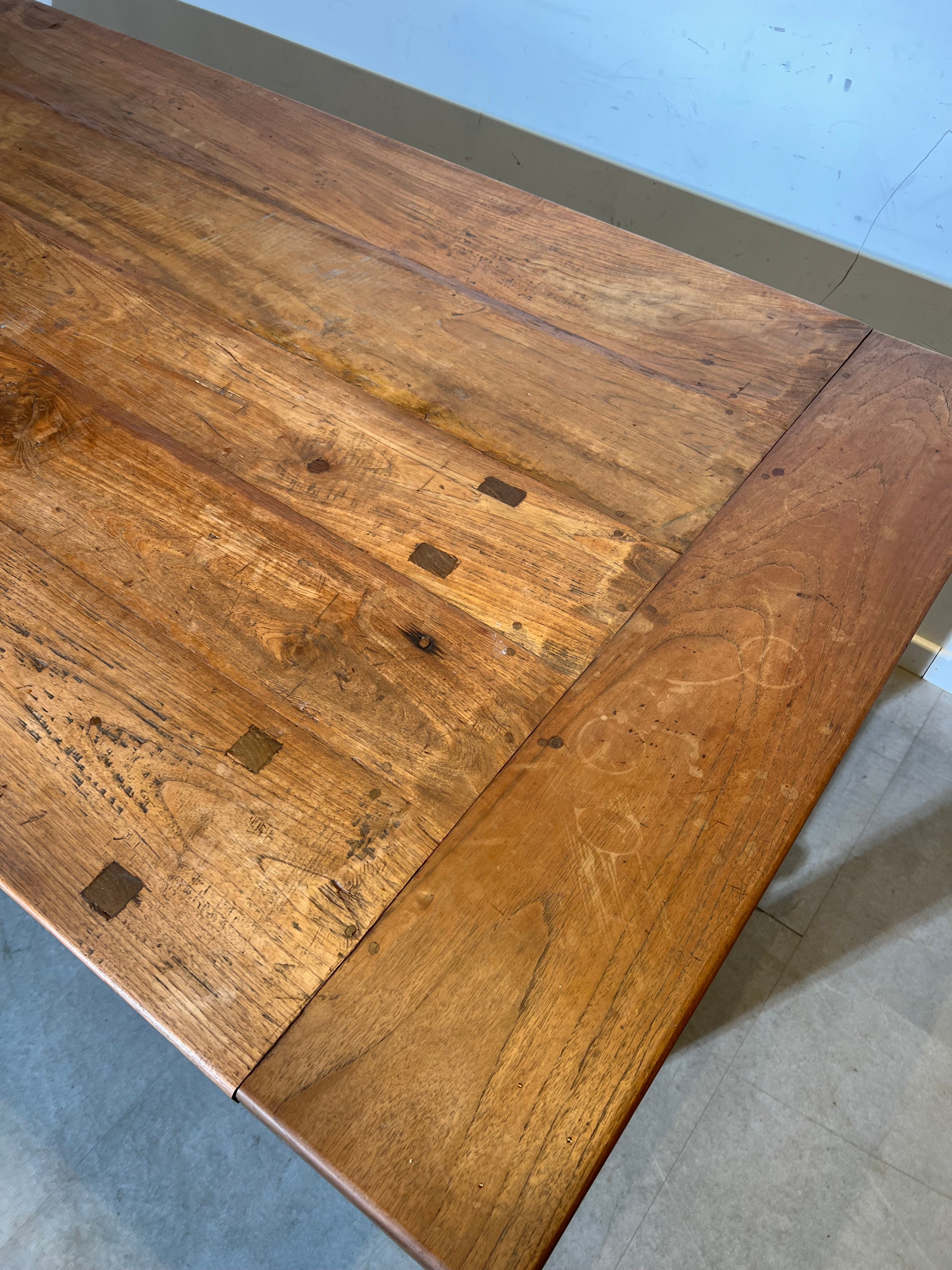 Large Rustic Solid Wood Dining Table