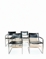 Marcel Breuer “Cesca” Style Cantilever Black Leather