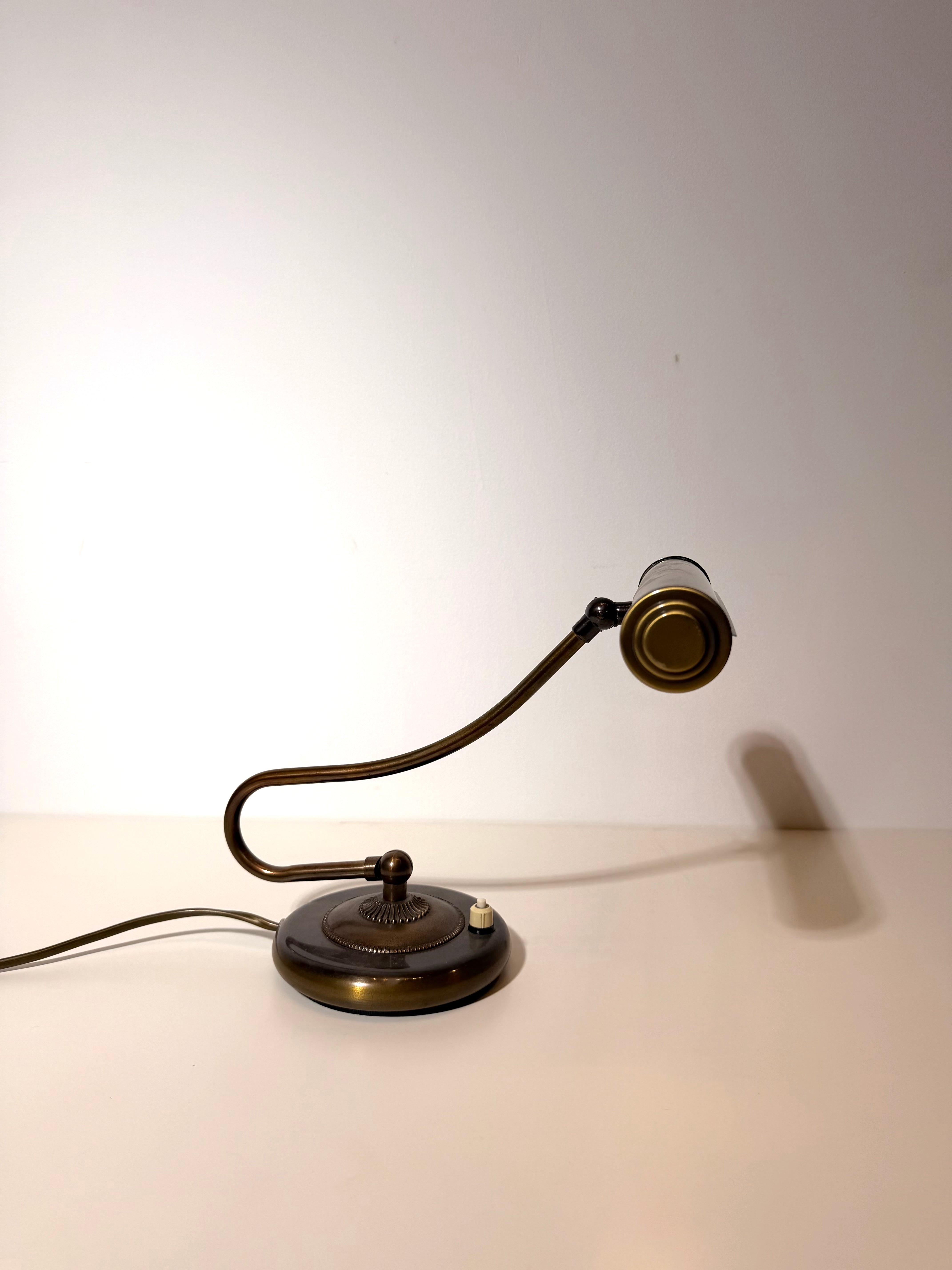 Vintage Adjustable Brass Desk Lamp