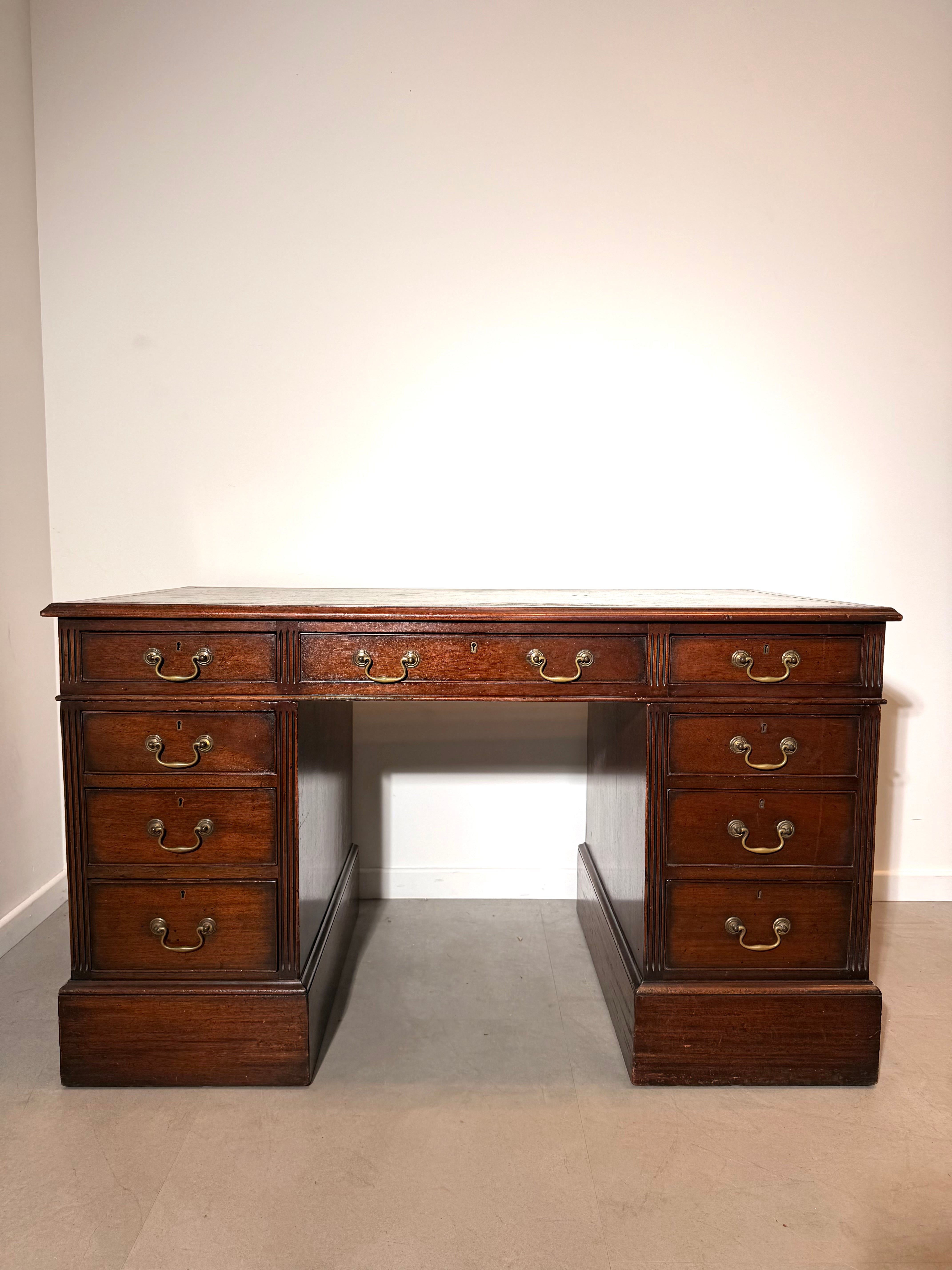 Antique Mahogany Pedestal Desk