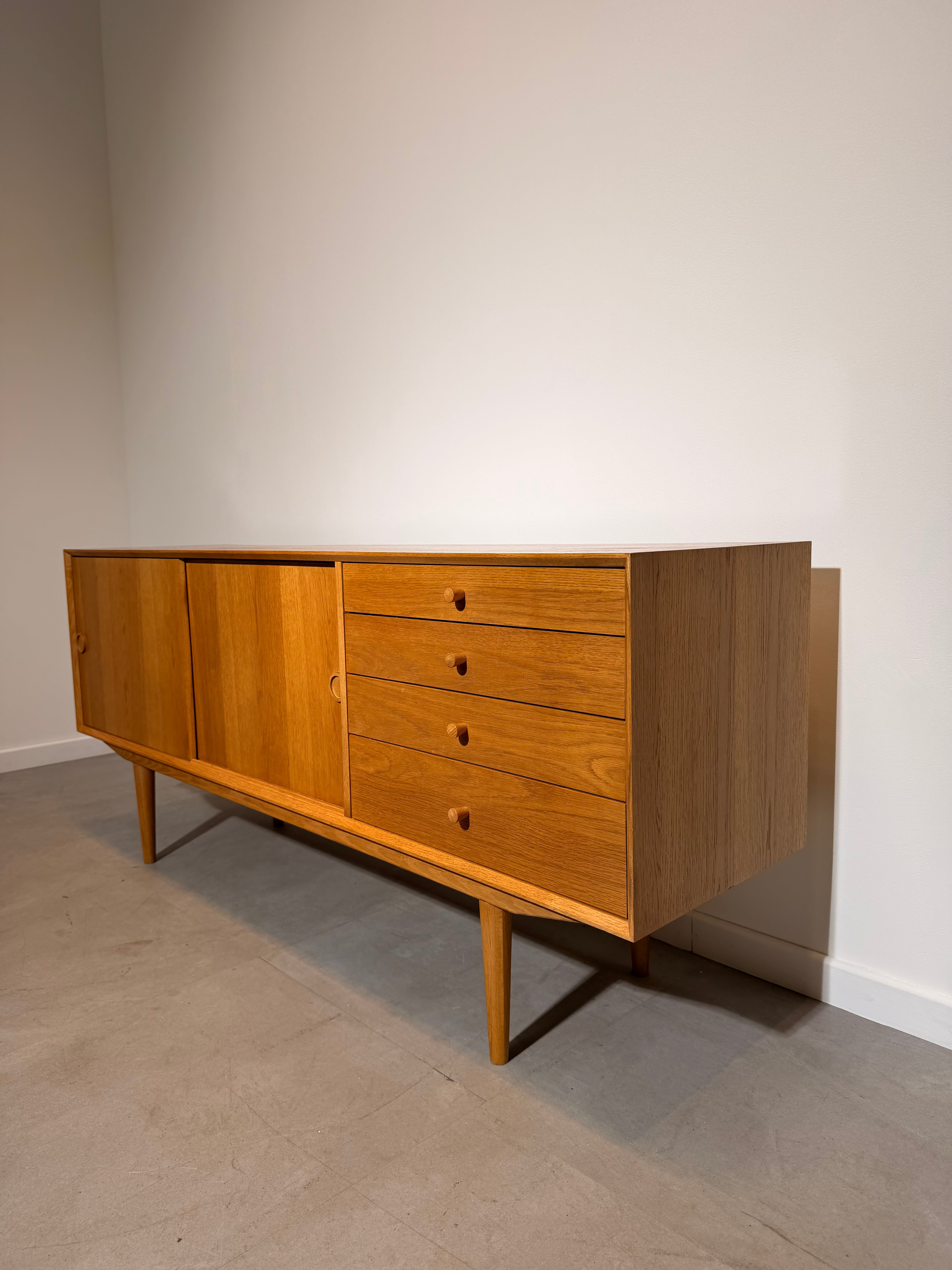 Vintage Teak Sideboard with Sliding Doors