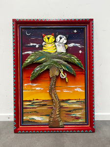 Painting Cats in a palmtree 3D