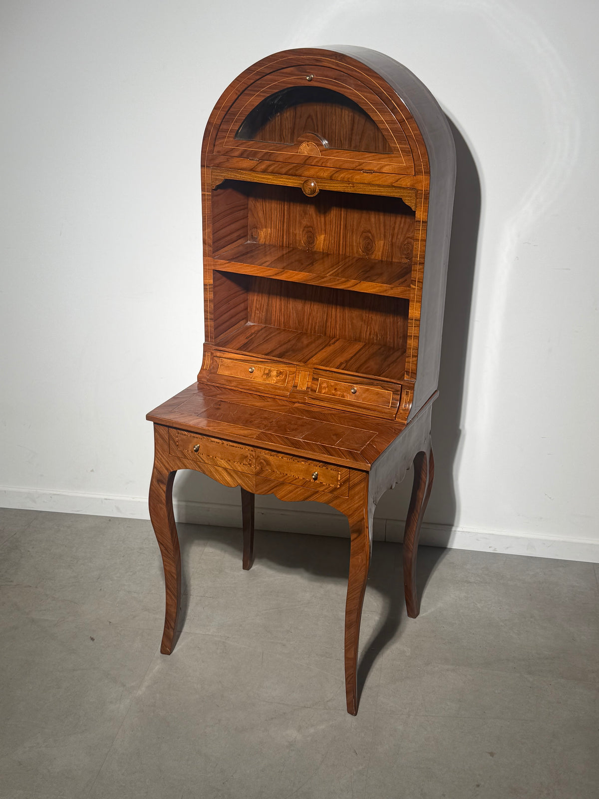 Antique English Marquetry Writing Desk / Secretary