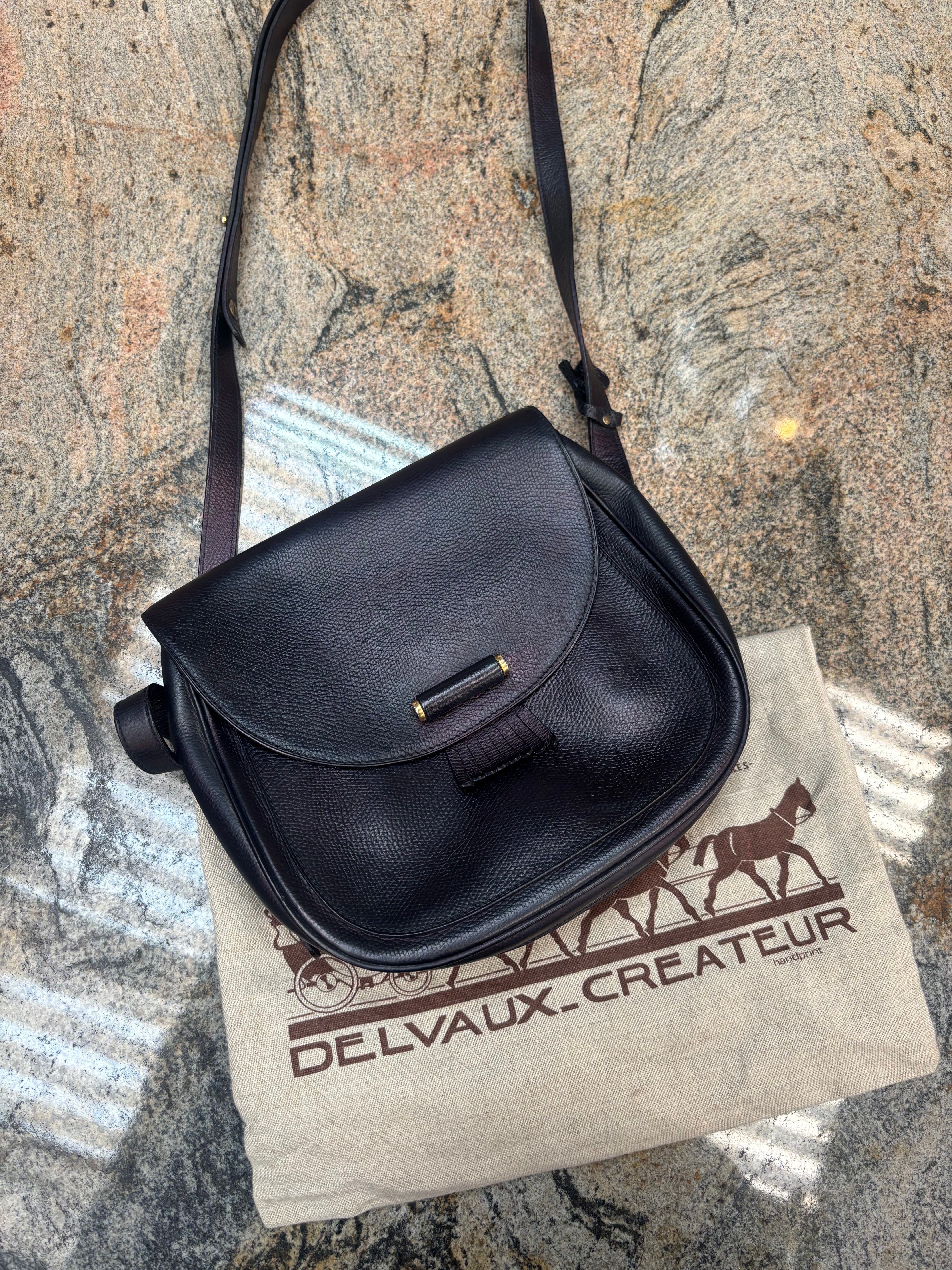 Delvaux Crossbody Bag – Blue Leather