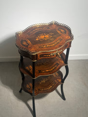 French Inlaid Three Tier Etagere