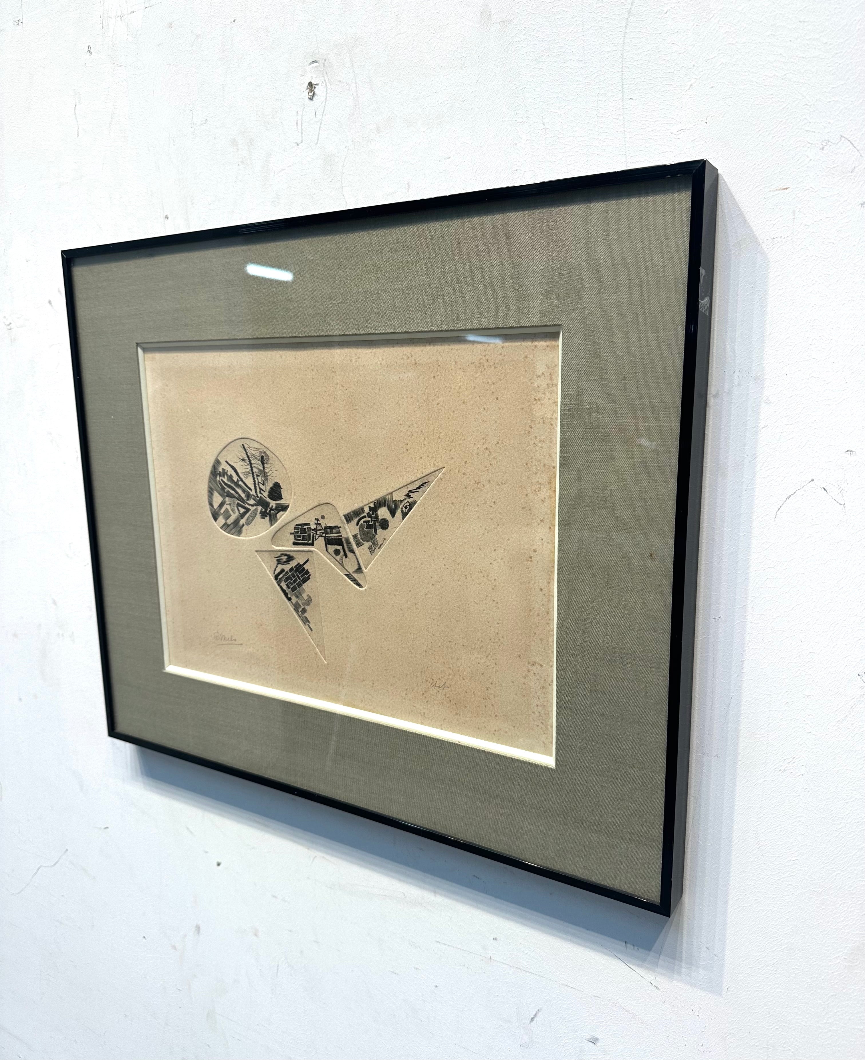 René Mels – Abstract Etching – Signed