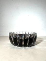 Val Saint Lambert Cut Crystal Bowl – Smoky Black