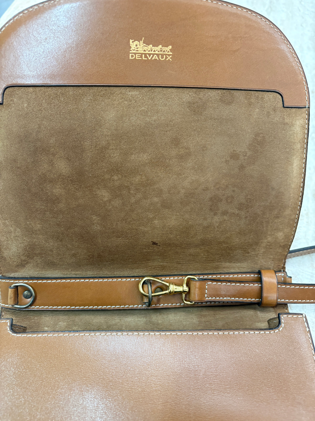 Delvaux Vintage Brown Leather Crossbody Bag