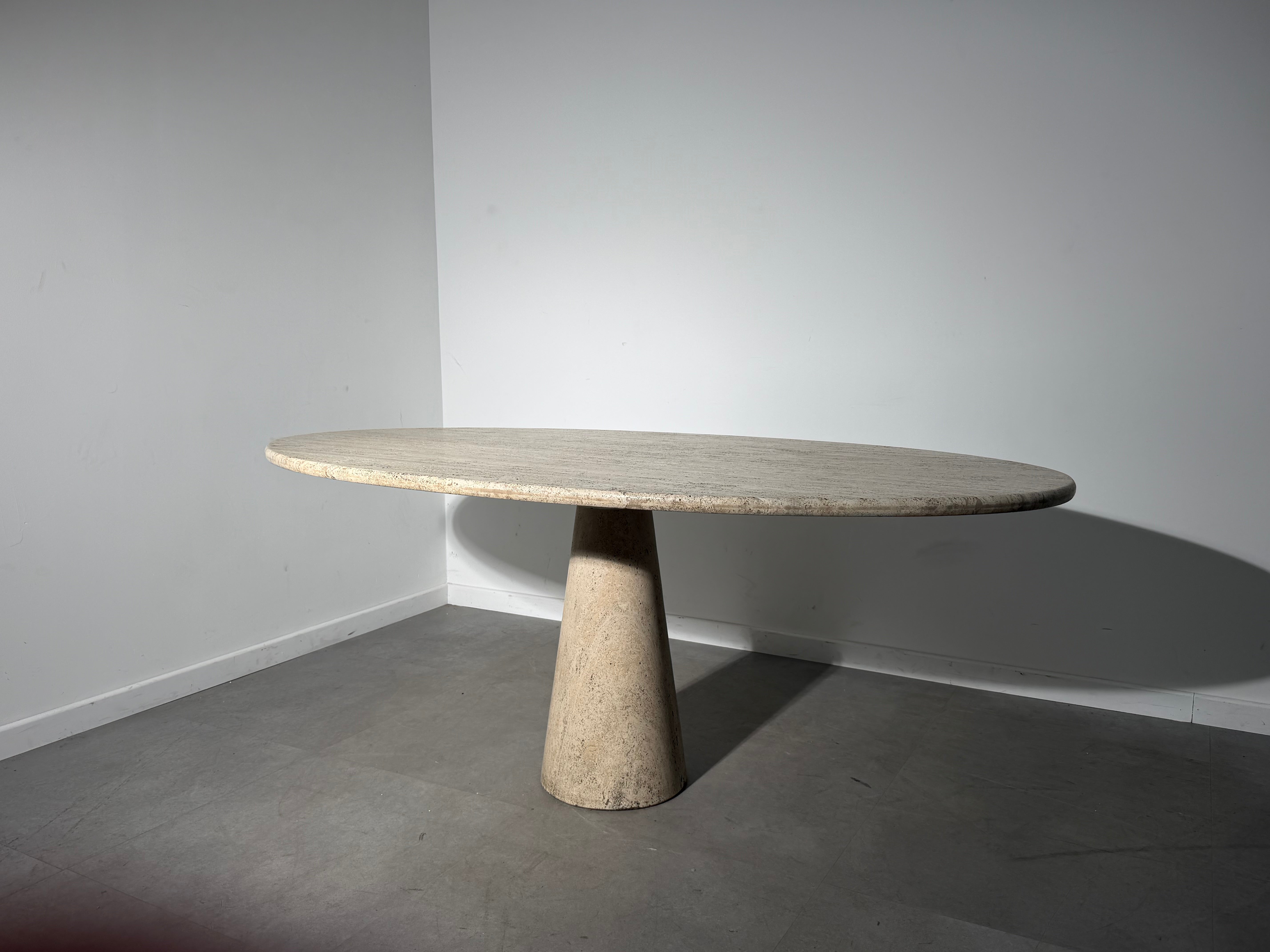 Italian 1970’s Travertine Dining Table for Skipper, Attributed to Angelo Mangiarotti