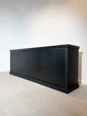 Black Wooden Sideboard XL – 238 cm | Modern Minimal Cabinet with Panel Doors
