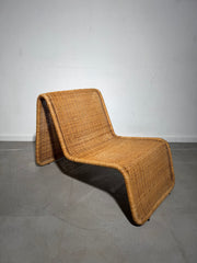 1960s Tito Agnoli Rattan Lounge Chair for Bonacina