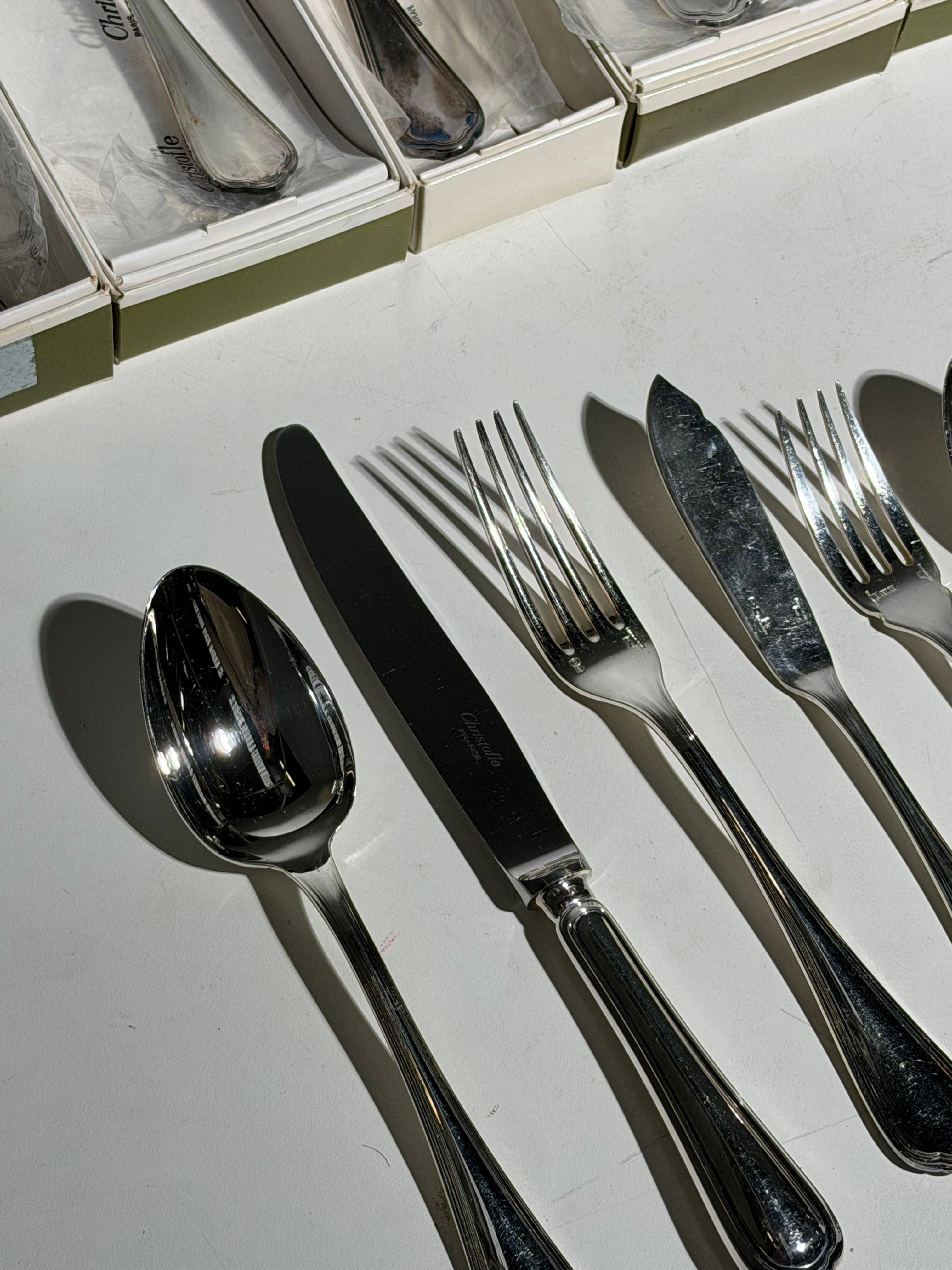 Christofle “Spatours” 144-Piece Flatware Set — New in Original Boxes