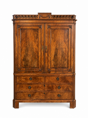 Grand Antique Mahogany Linen Press / Bookcase Cabinet