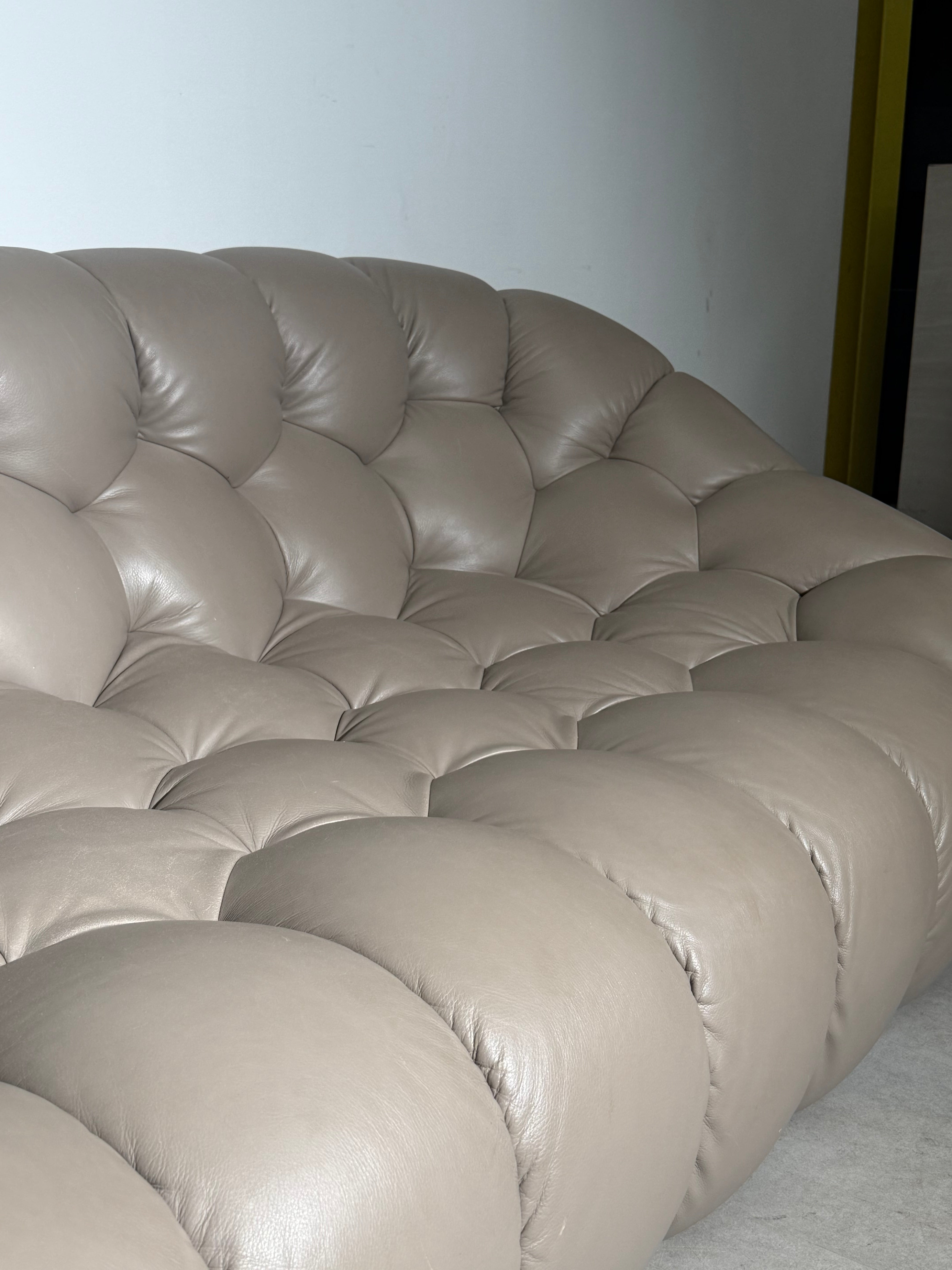 Roche Bobois Bubble Sofa – Limited Edition Taupe Leather by Sacha Lakic