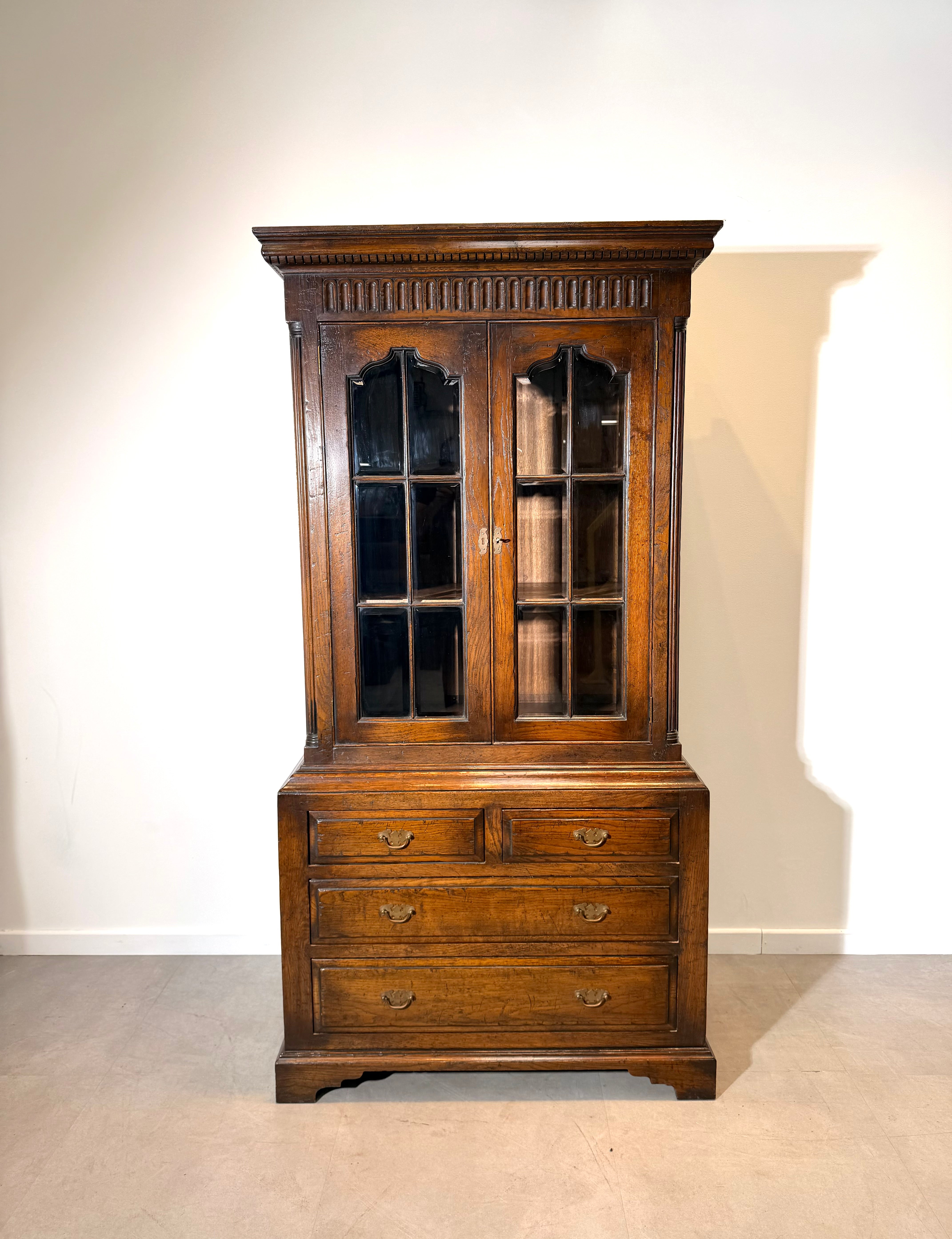 Old New England Oak Housekeeper’s Cabinet