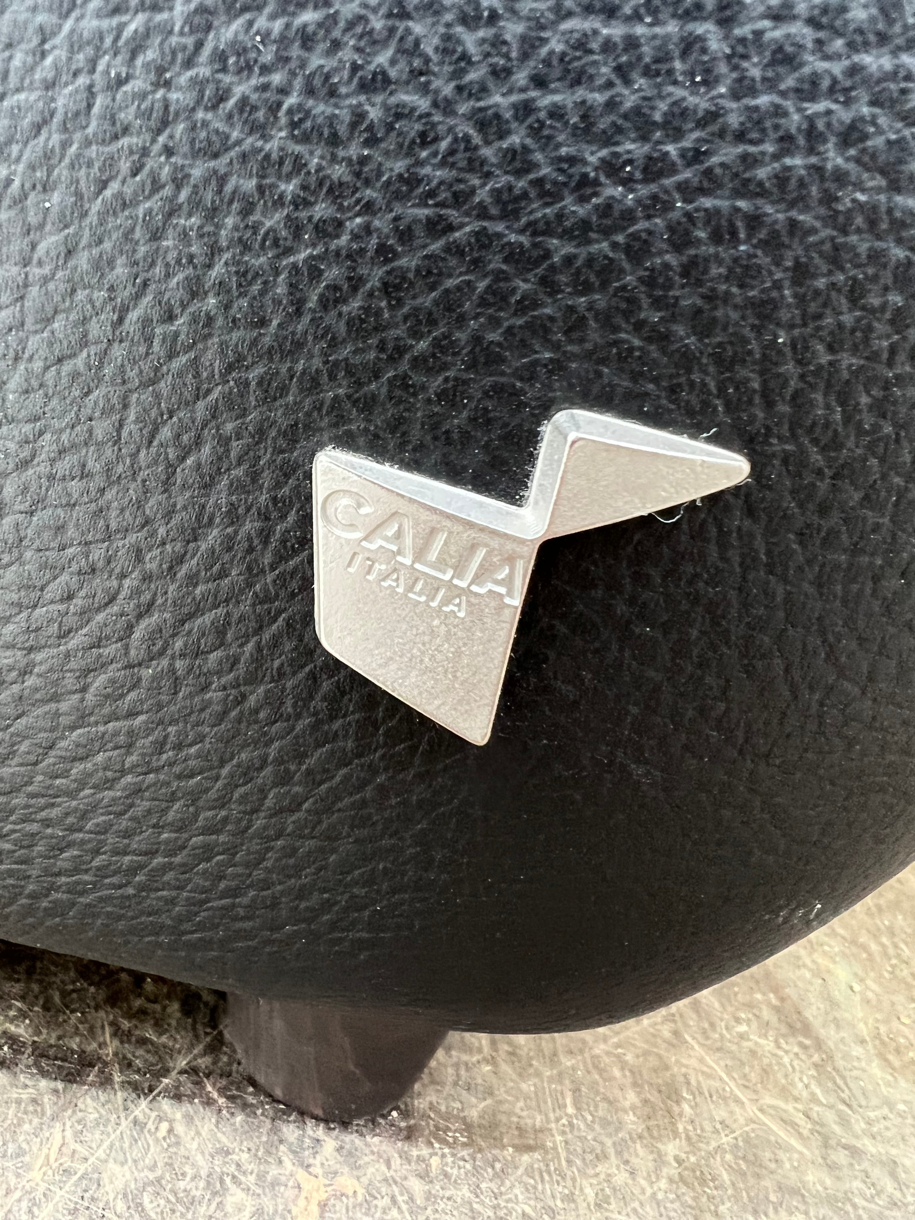 Calia Italia Black Leather Sofa – 2 & 3 Seater