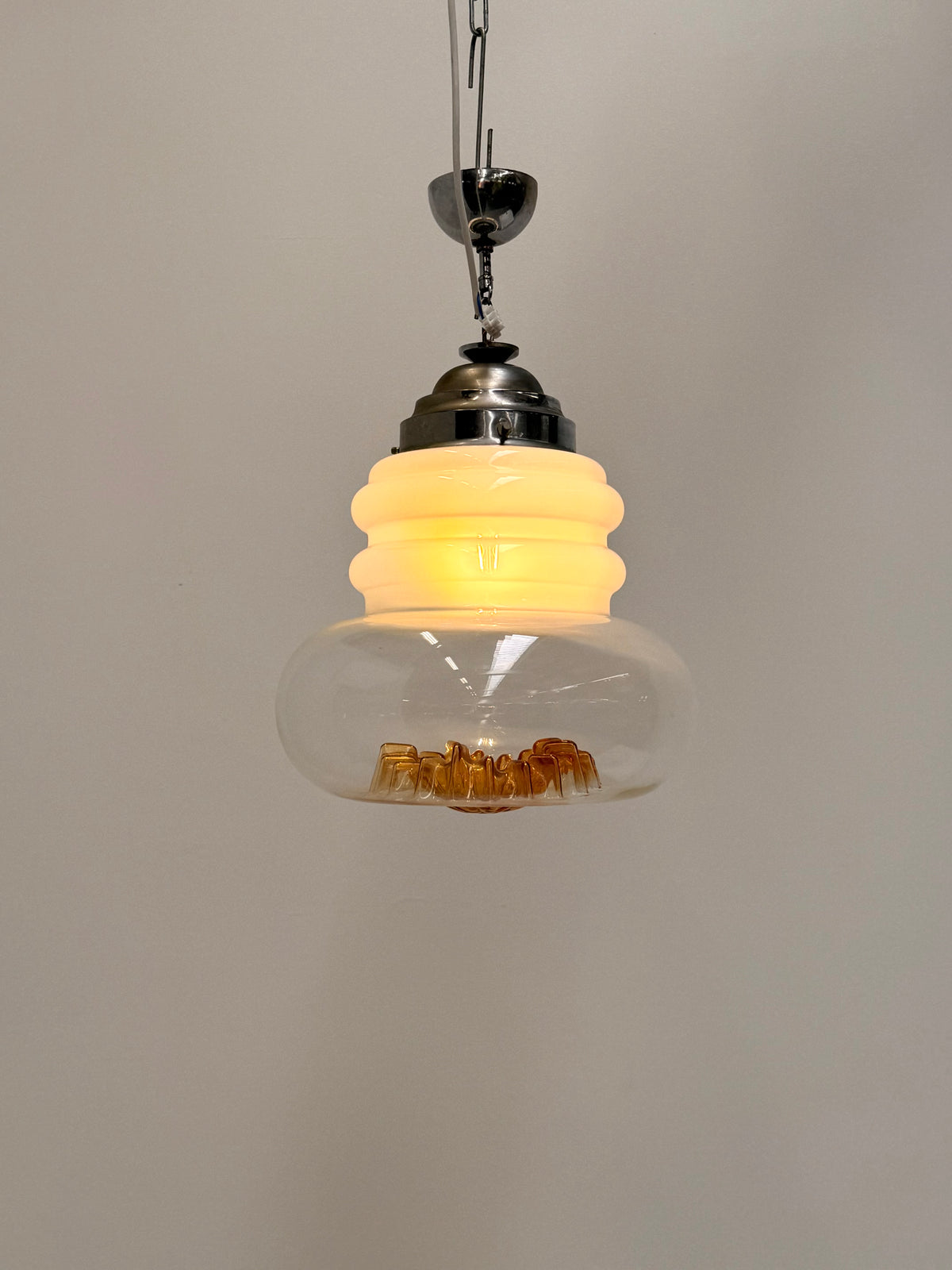 Vintage Murano Style Glass Pendant Light