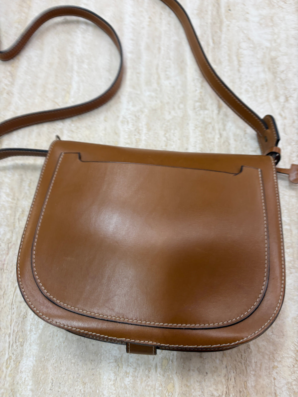 Delvaux Vintage Brown Leather Crossbody Bag