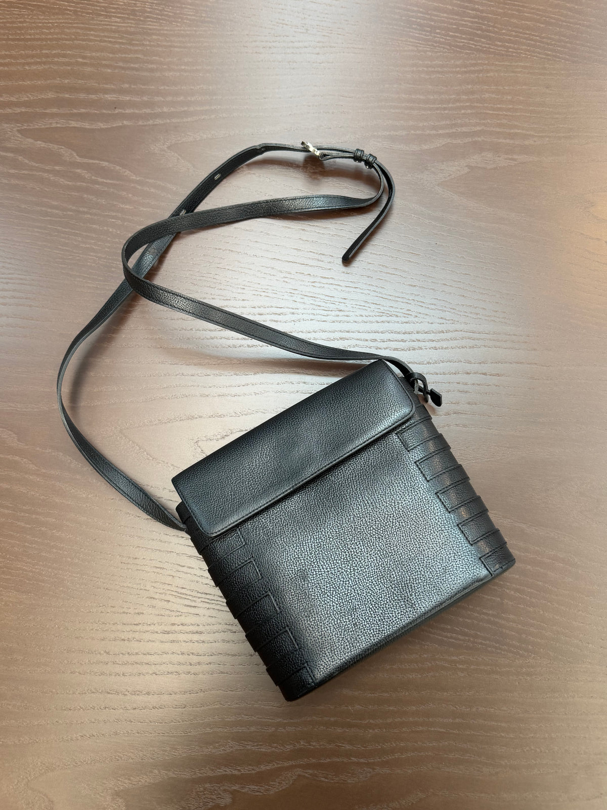 Delvaux Le Cèdre Black Leather Crossbody Bag