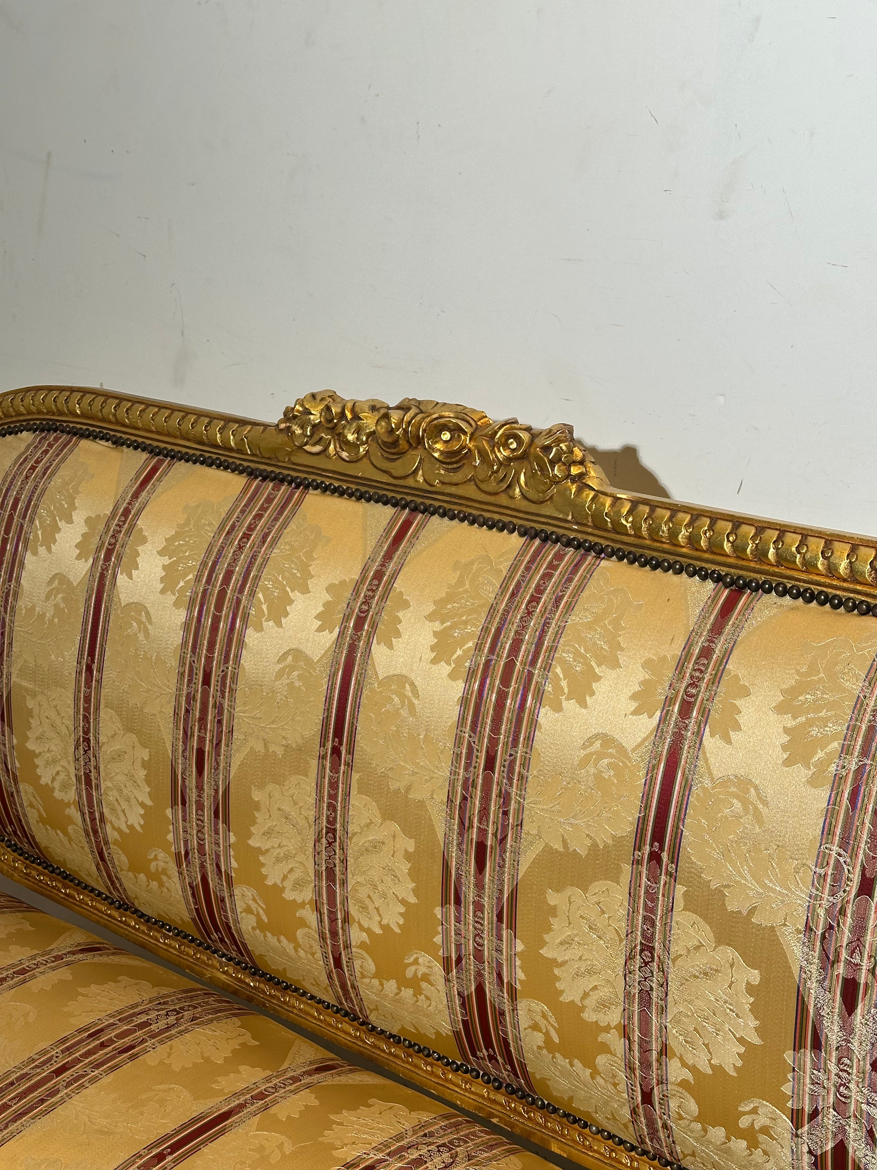 Antique French Louis XVI Style Salon Set + Marble Coffee Table