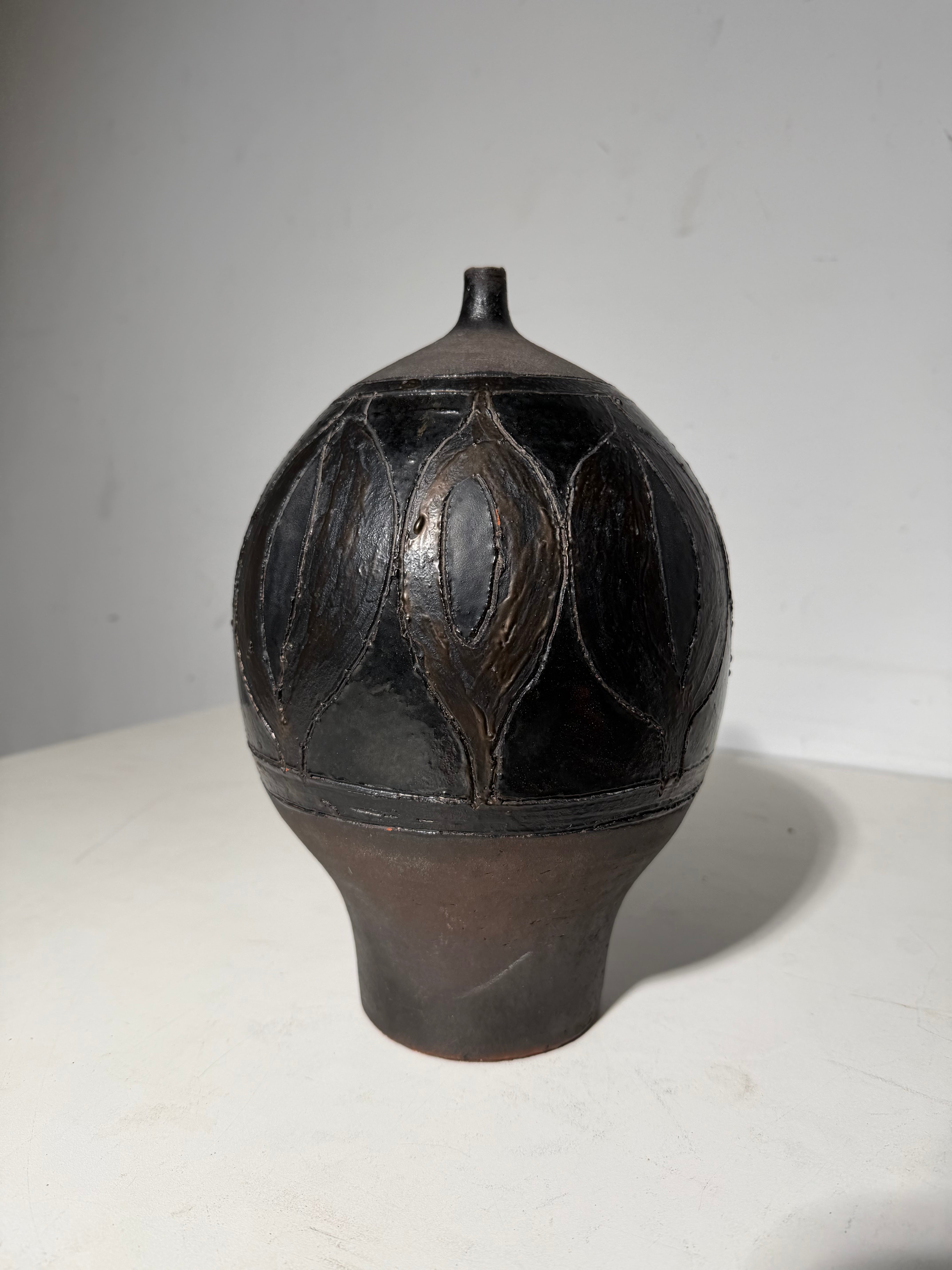 Vase en céramique vintage de Perignem, Belgique – Céramique artisanale, années 1960