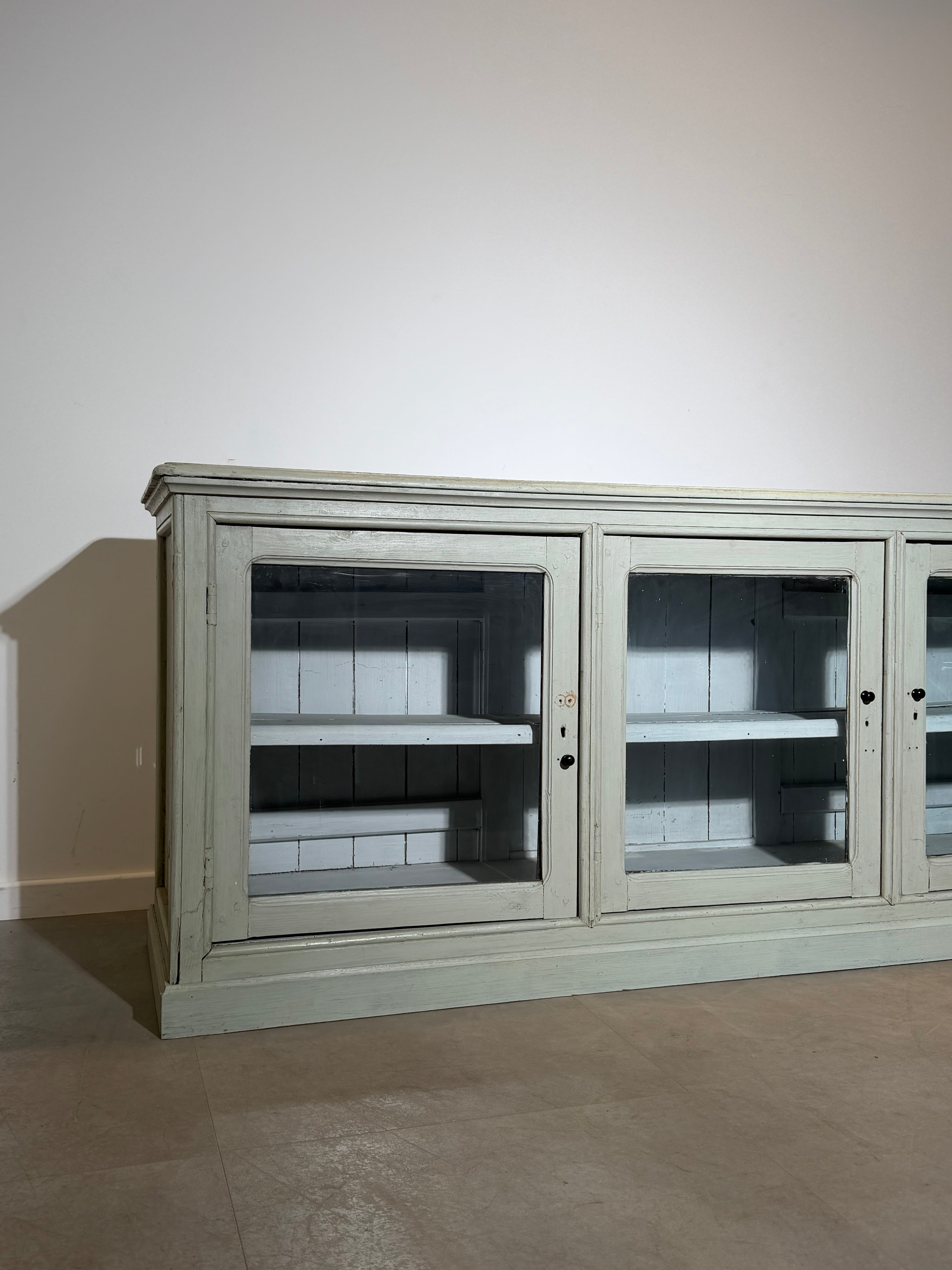 Antique Solid Oak Shop Counter with Glass Display Front