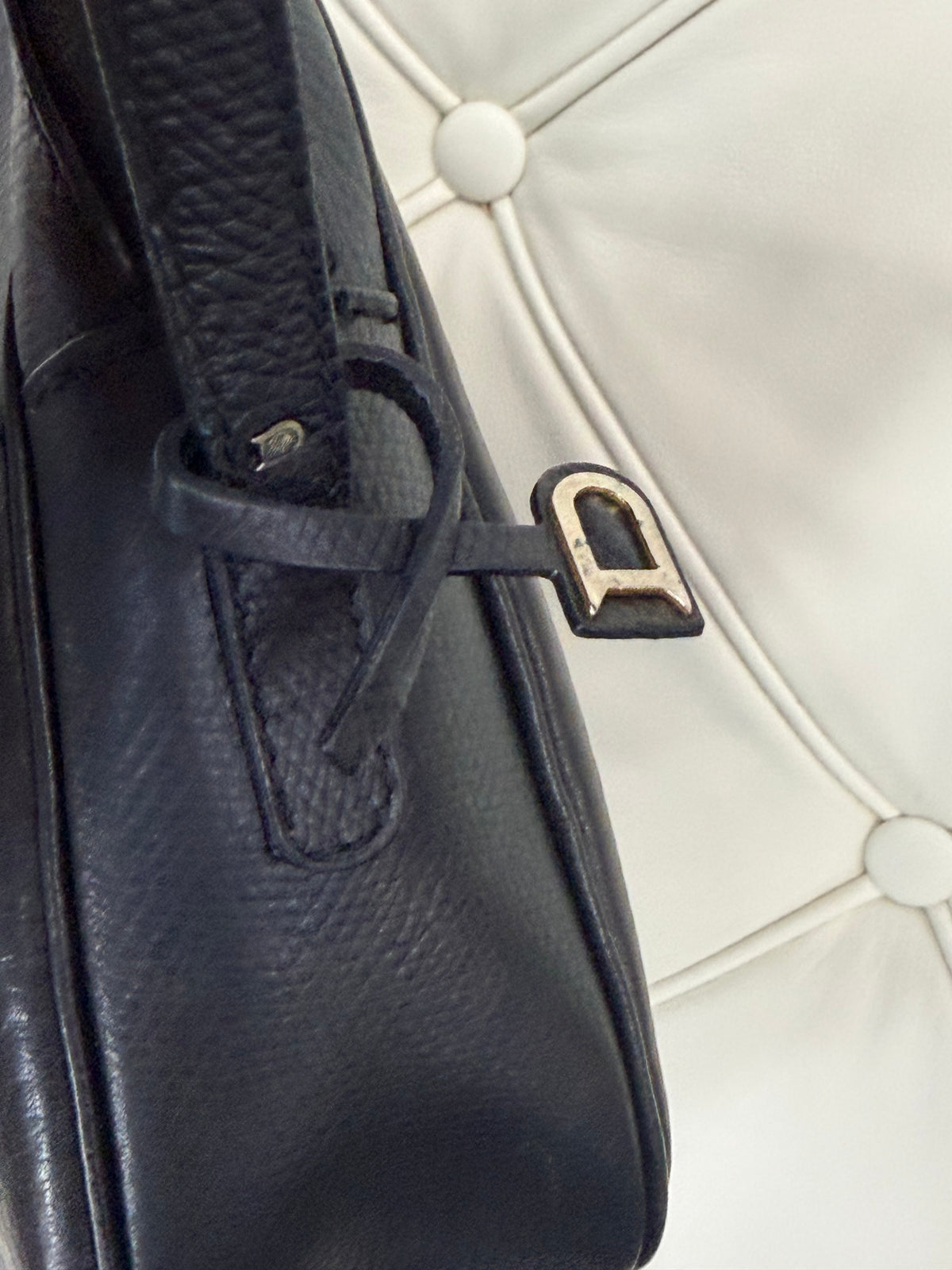 Vintage Delvaux Navy Blue Crossbody Bag