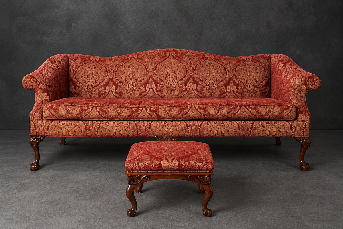 Antique Chippendale Sofa with Claw & Ball Feet