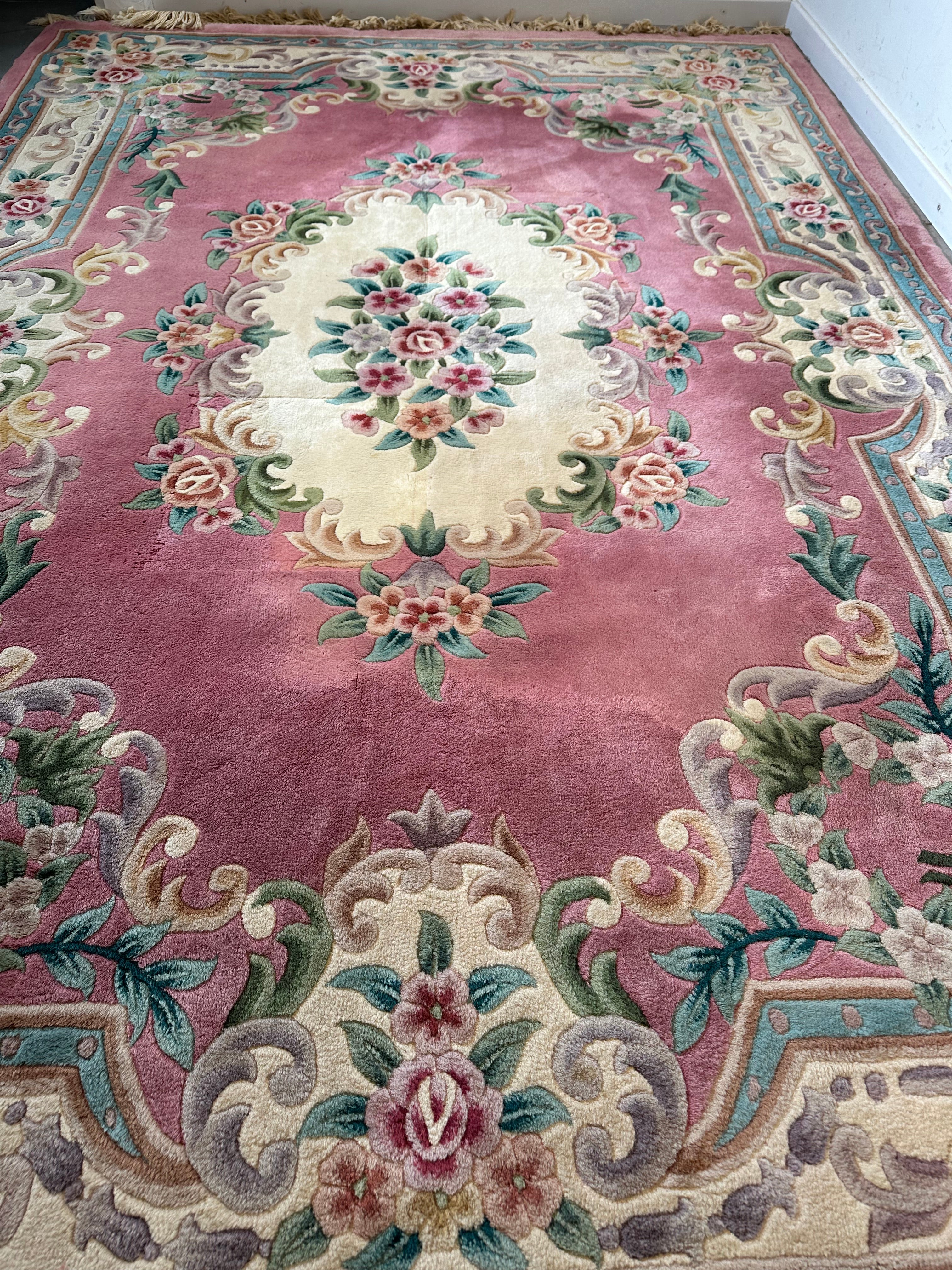 Tapis floral tufté à la main de Tianjin, Chine