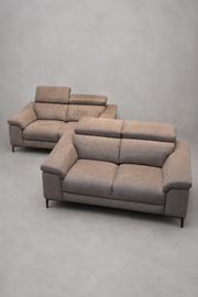 Sofa set 2x Two Seater “Billy Joe Silver” Fabric